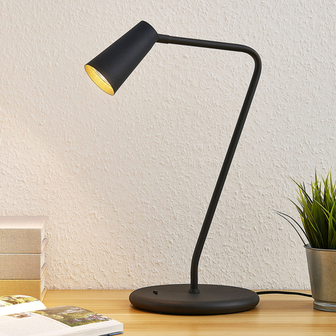 Lucande Angelina Lampe à poser, noire-dorée
