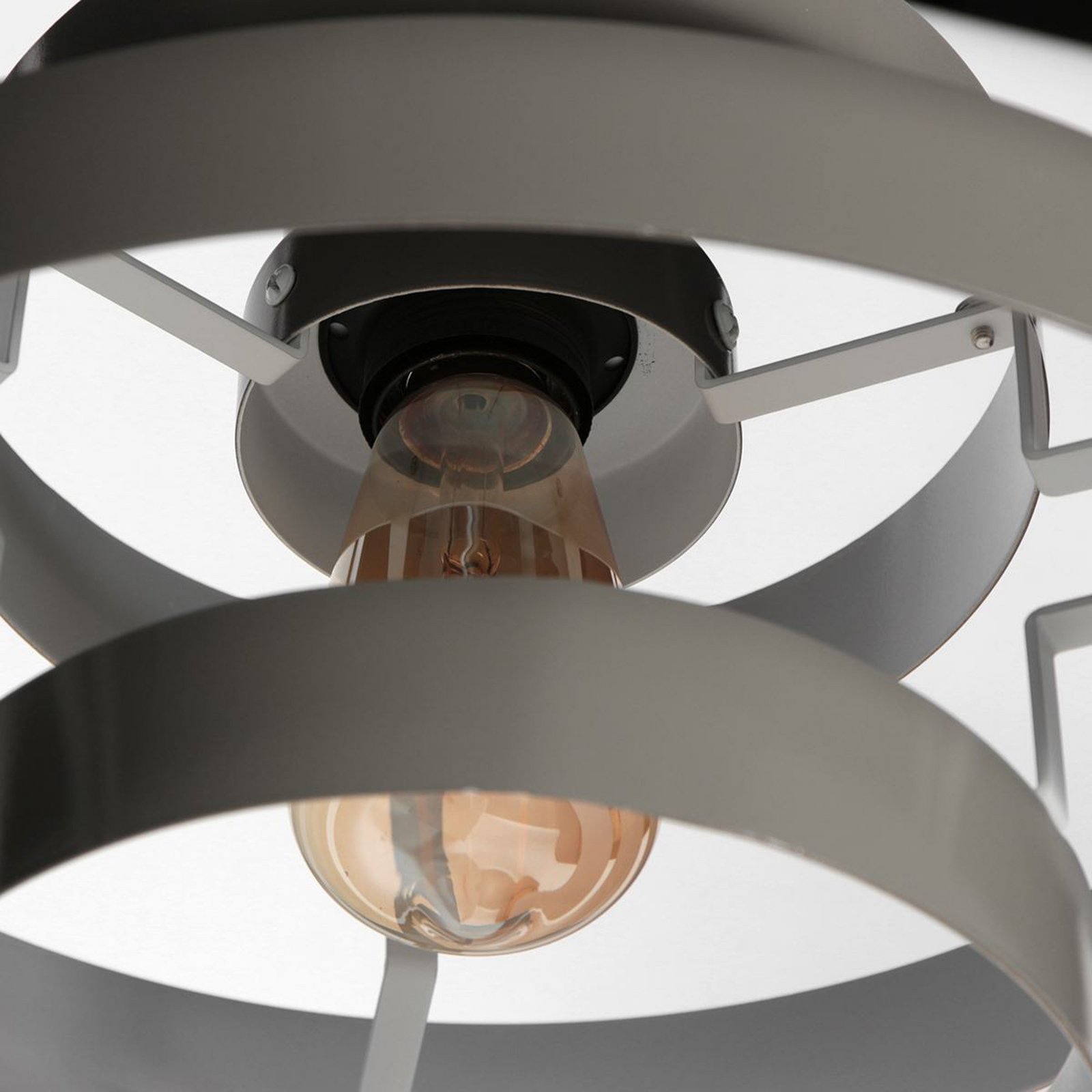 Halo Cirque pendant light, grey, metal, Ø 50 cm, E27