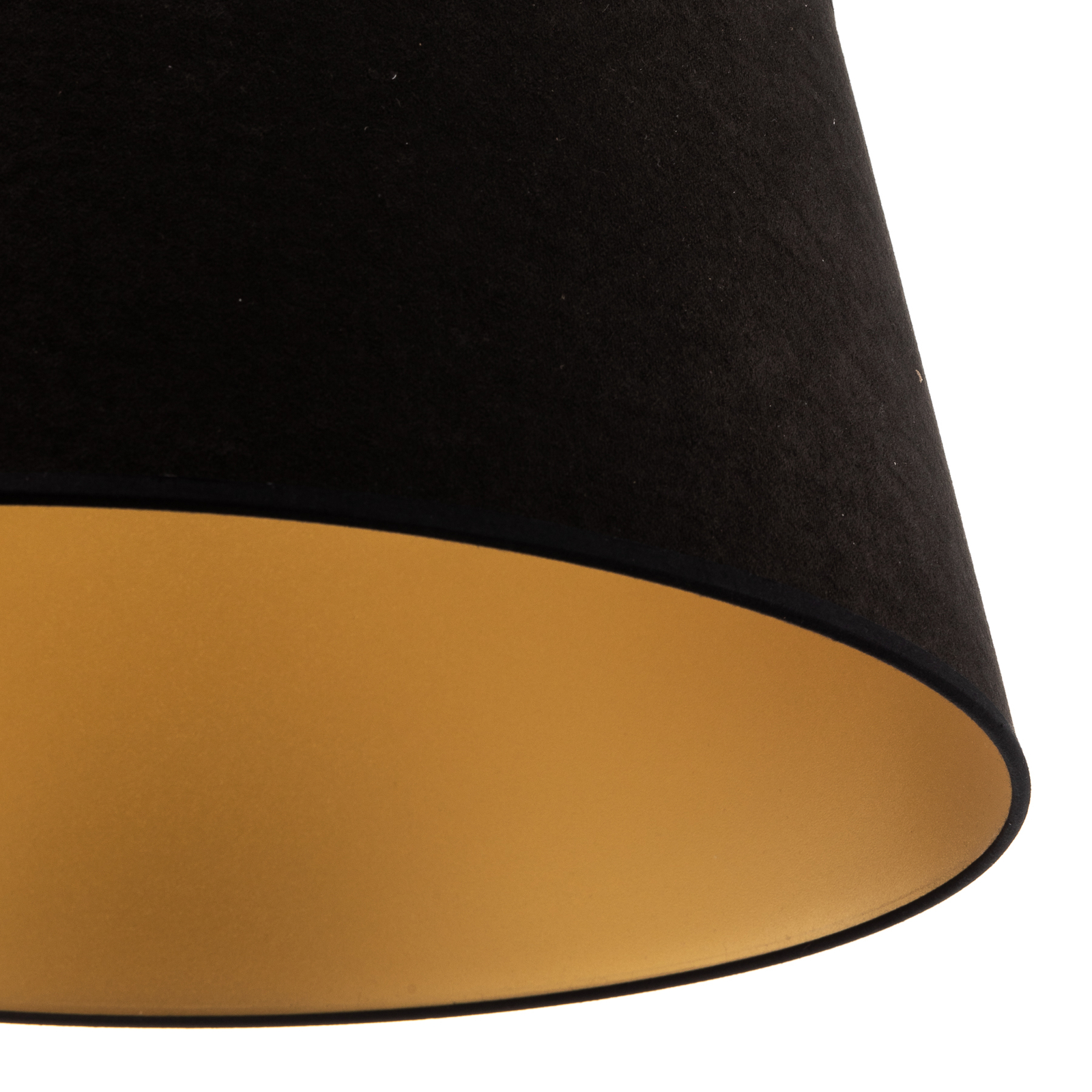 Kartiomainen lampunvarjostin, korkeus 22,5 cm, musta/kultaa