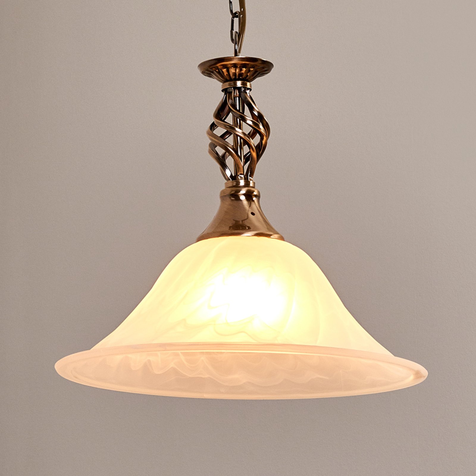 Antik réz függő lámpa Cameroon, 1-izzós