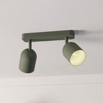 Deckenstrahler Tilston, dunkelgrün, Länge 28 cm 2-flg. Stahl