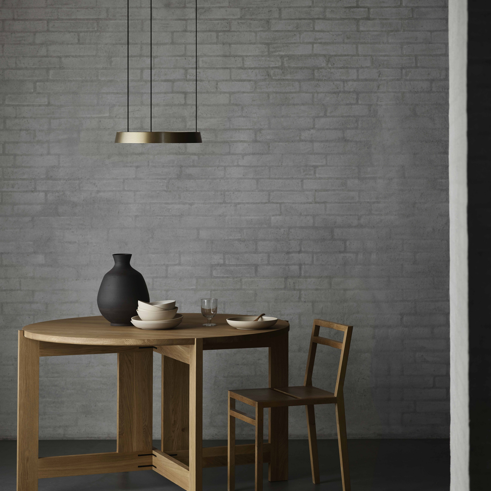 Suspension LED Edge Round en laiton, Ø 40 cm, Smart - Light-Point