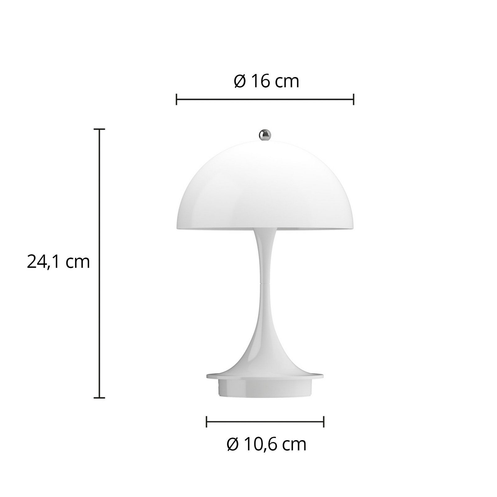 Louis Poulsen Panthella PORTABLE 160 V3 rechargeable lamp, opal white