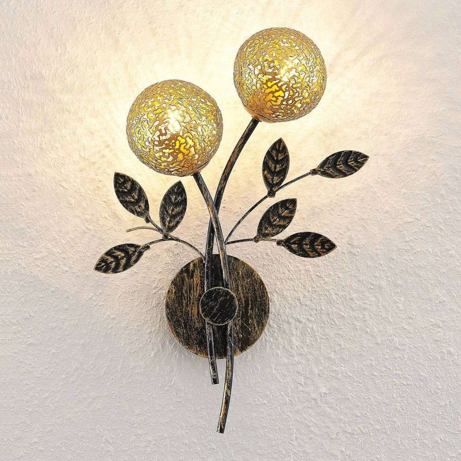 Evory 2 Vegglampe Gold - Lucande