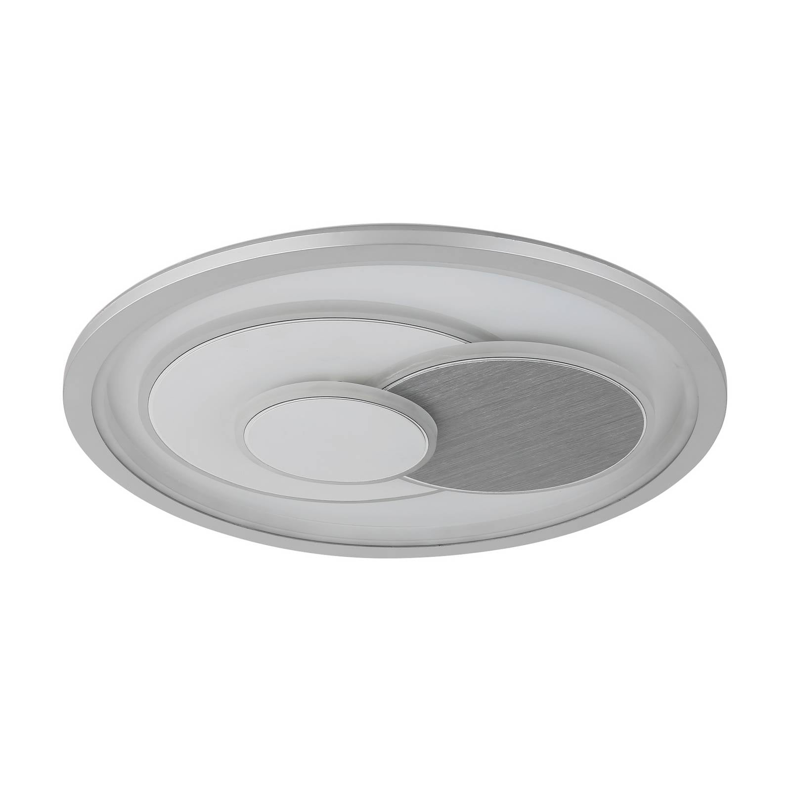 LED-Deckenleuchte Ruiz I, weiß/silber, Ø 48 cm, CCT