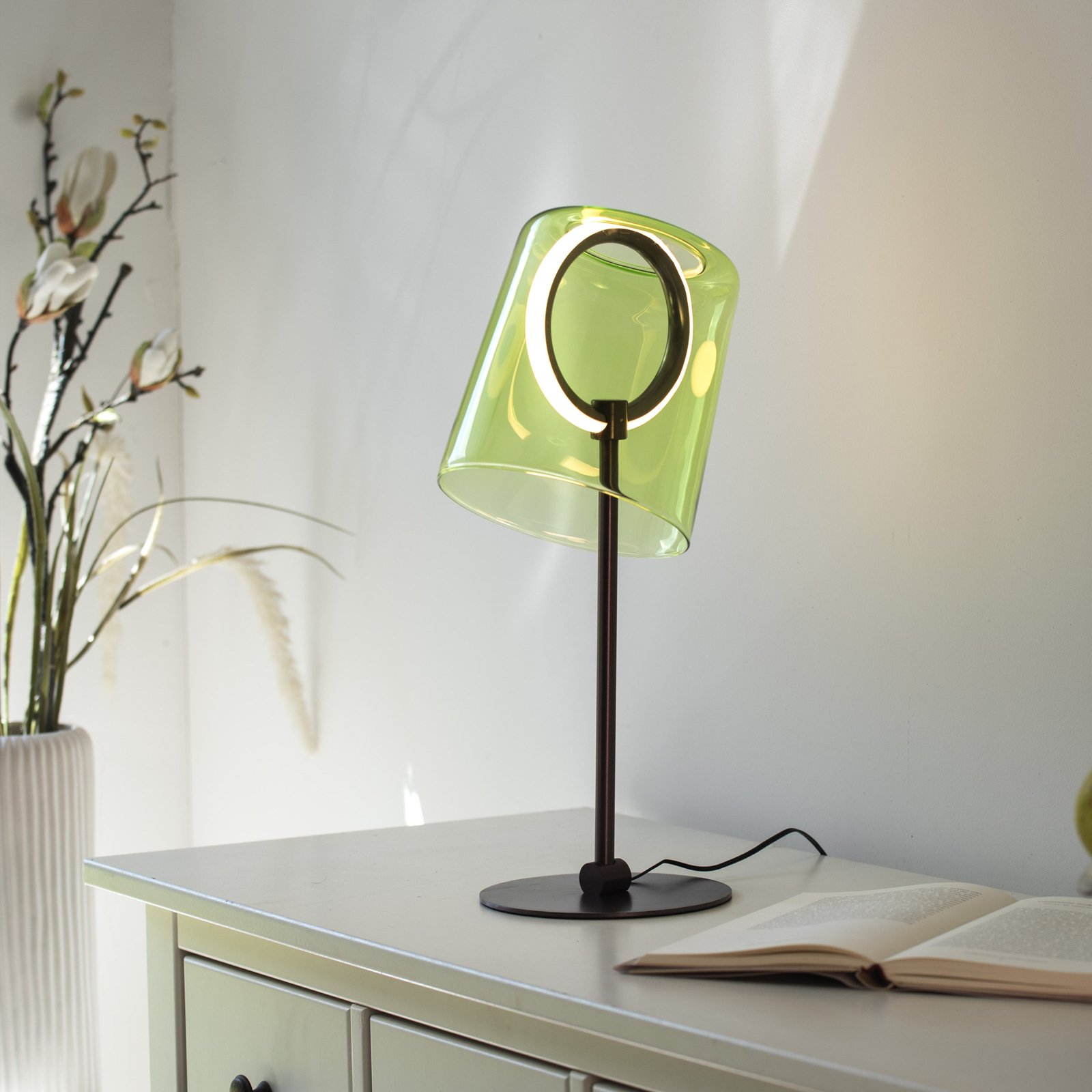 Paul Neuhaus LED tafellamp Zula, groen, hoogte 42 cm