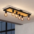 Consett kattovalaisin, musta/ruskea, puu, 78 cm, 6-valo, E27