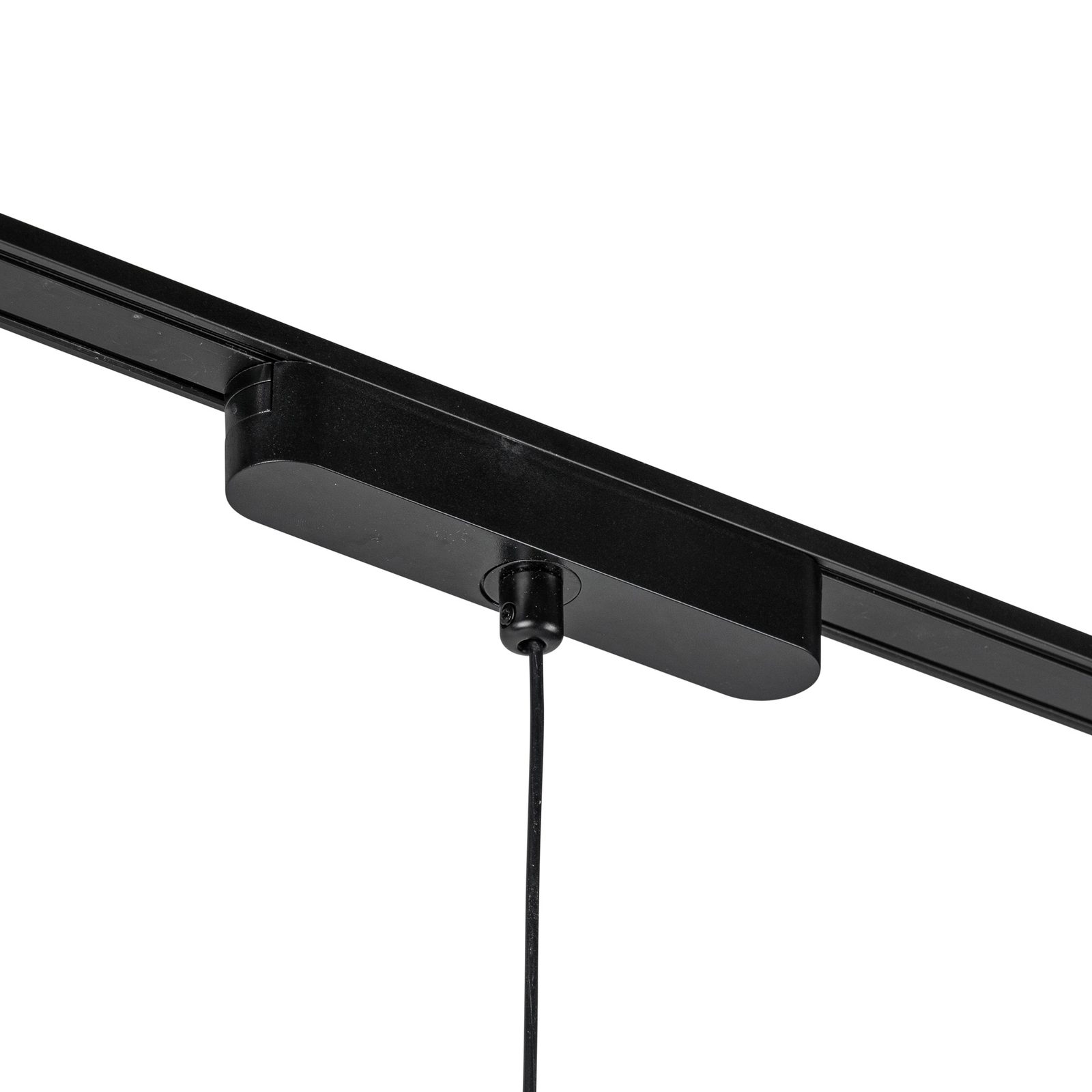 Lindby LED hanging light Lumaro, black, Ø3cm,aluminium,48V,dimmable