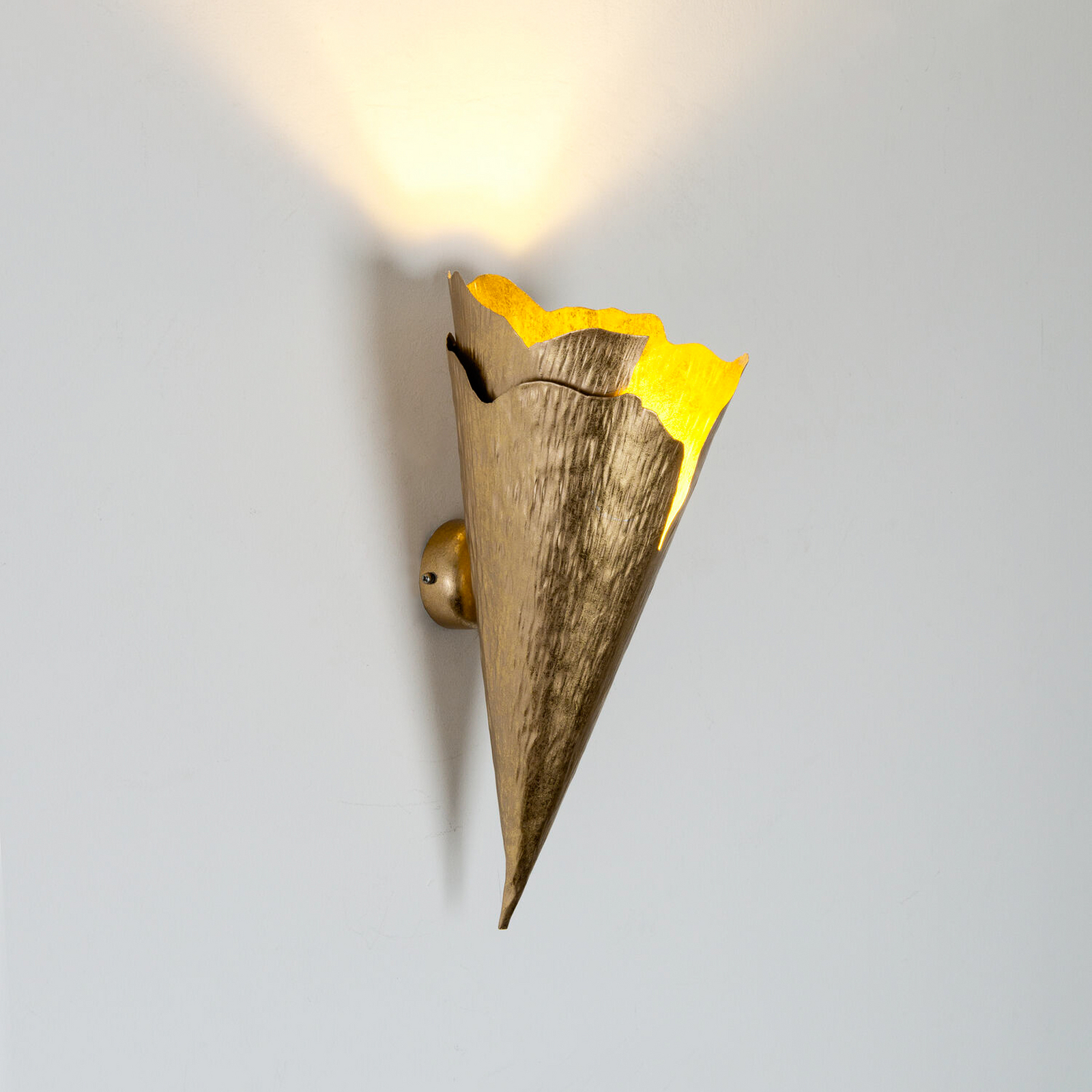 Aplique de pared GINGKO QUATTRO, color dorado, altura 31 cm, metal, G9