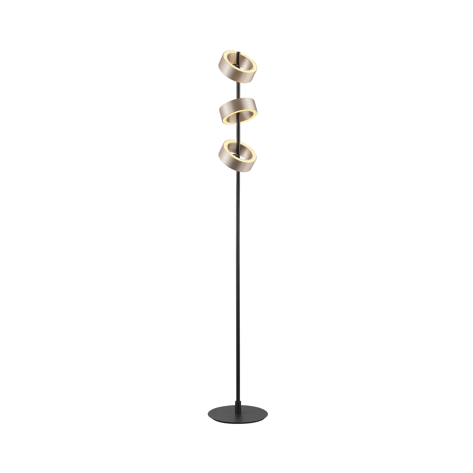 LED-stoječa svetilka Axion, črna/rjava, višina 150 cm, CCT, z možnostjo