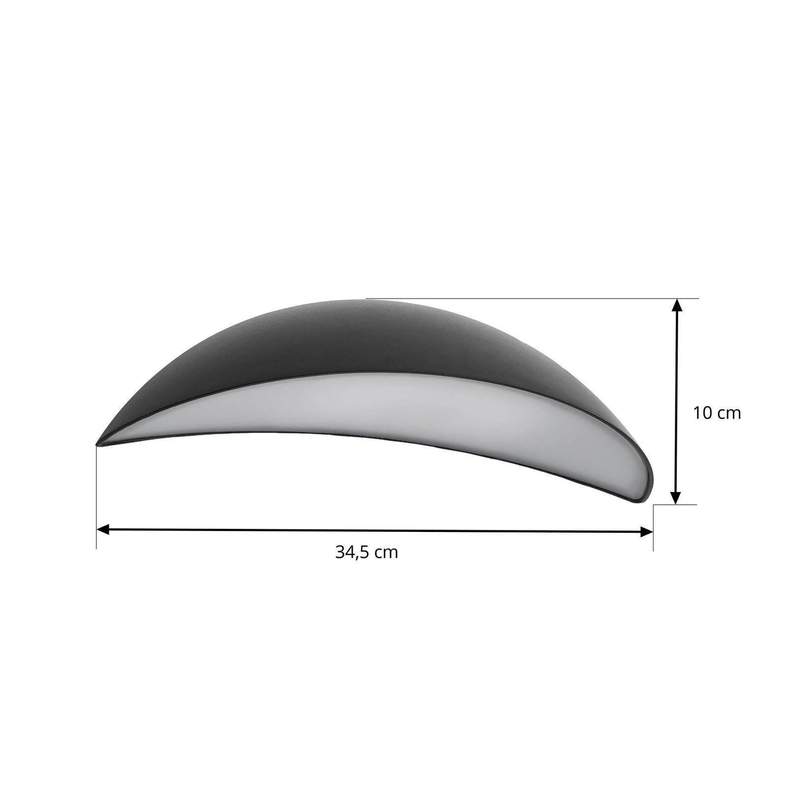 Lindby kinkiet zewnętrzny LED Zerino, czarny, 34,5 cm, IP54