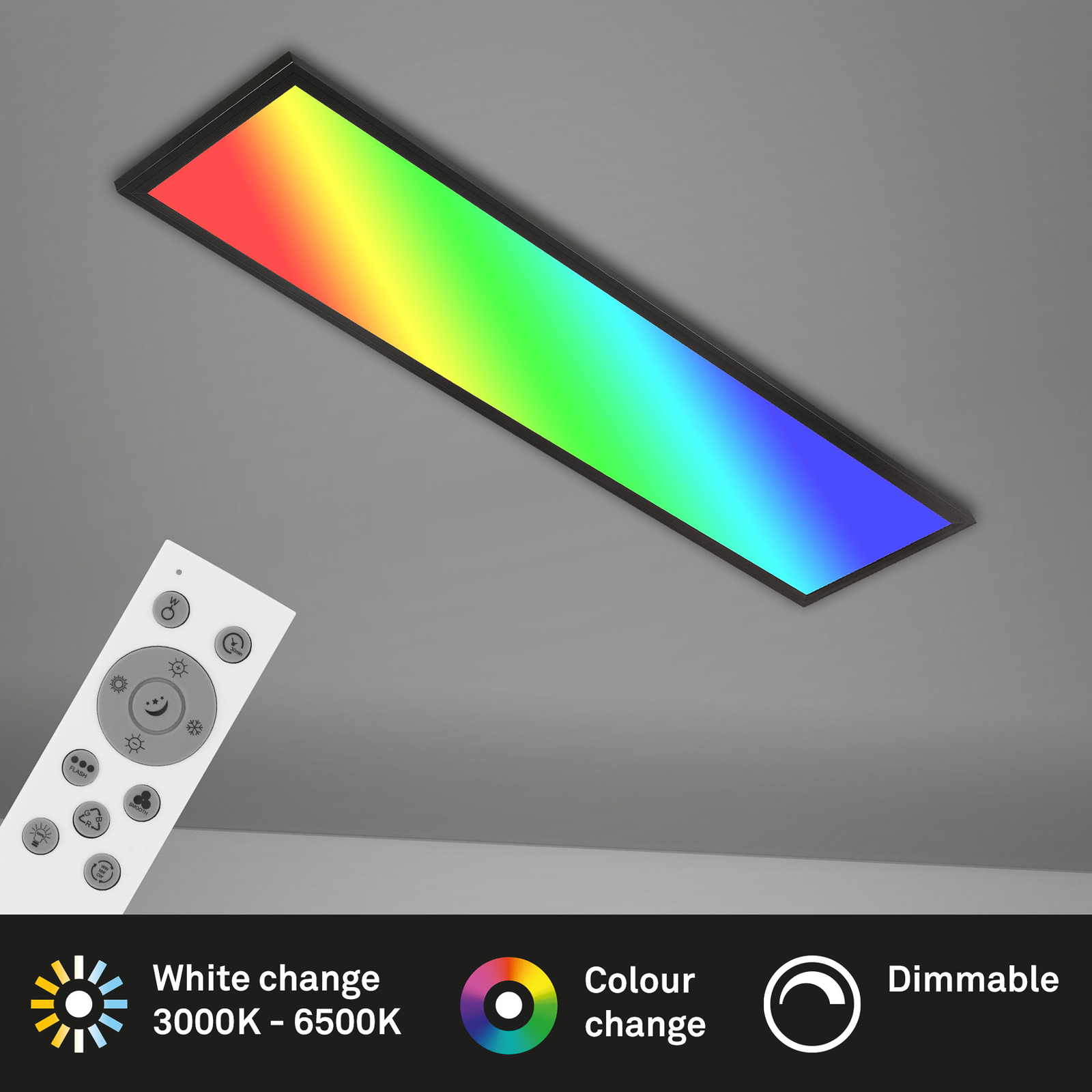 LED-Panel Colour, dimmbar, RGB, CCT, 100x25cm