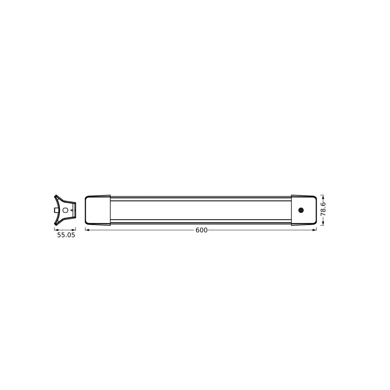OSRAM LED-Hängelampe OFFICE LINE, Länge 60 cm, weiß Schalter