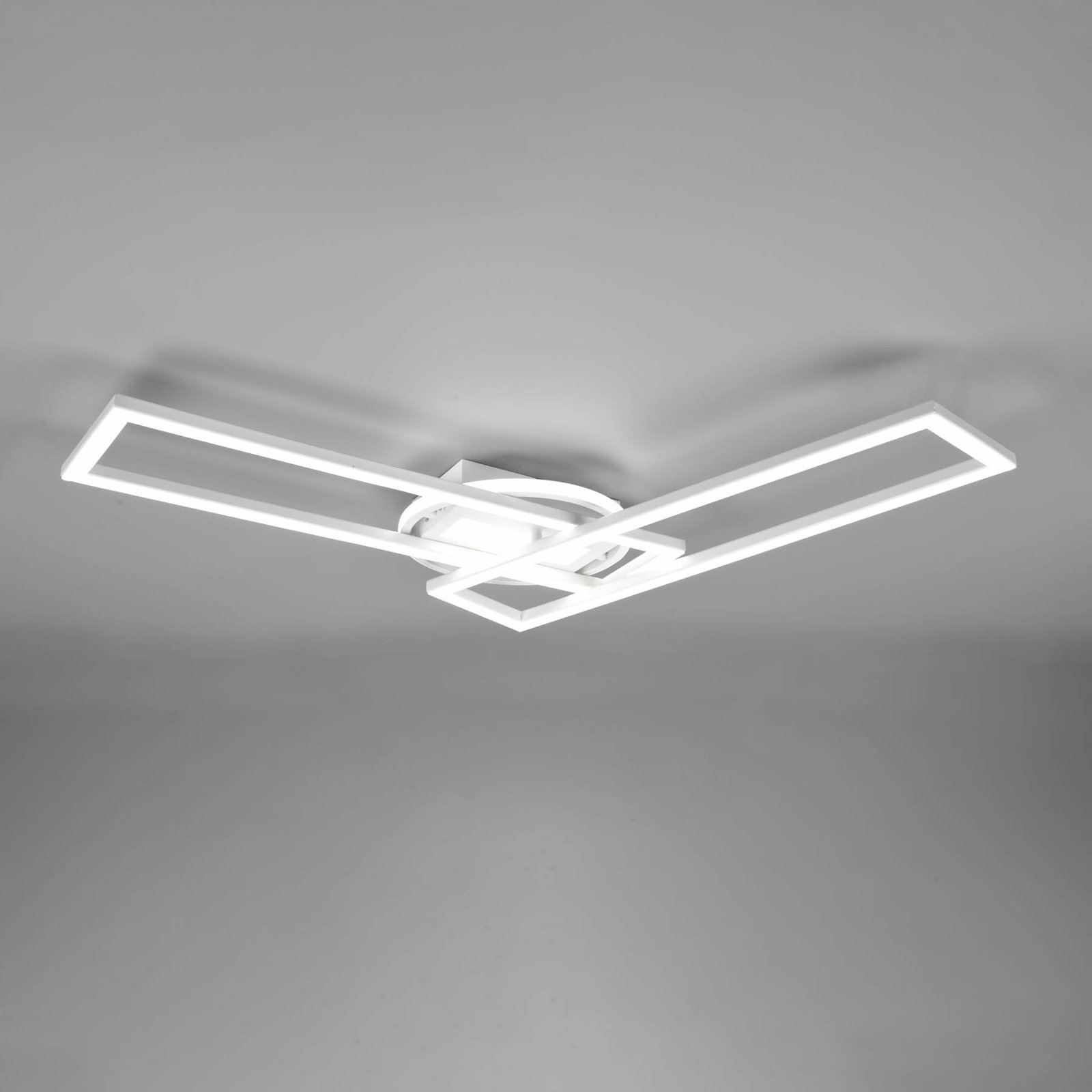LED lubinis šviestuvas "Twister", pasukamas, nuotolinis, baltas