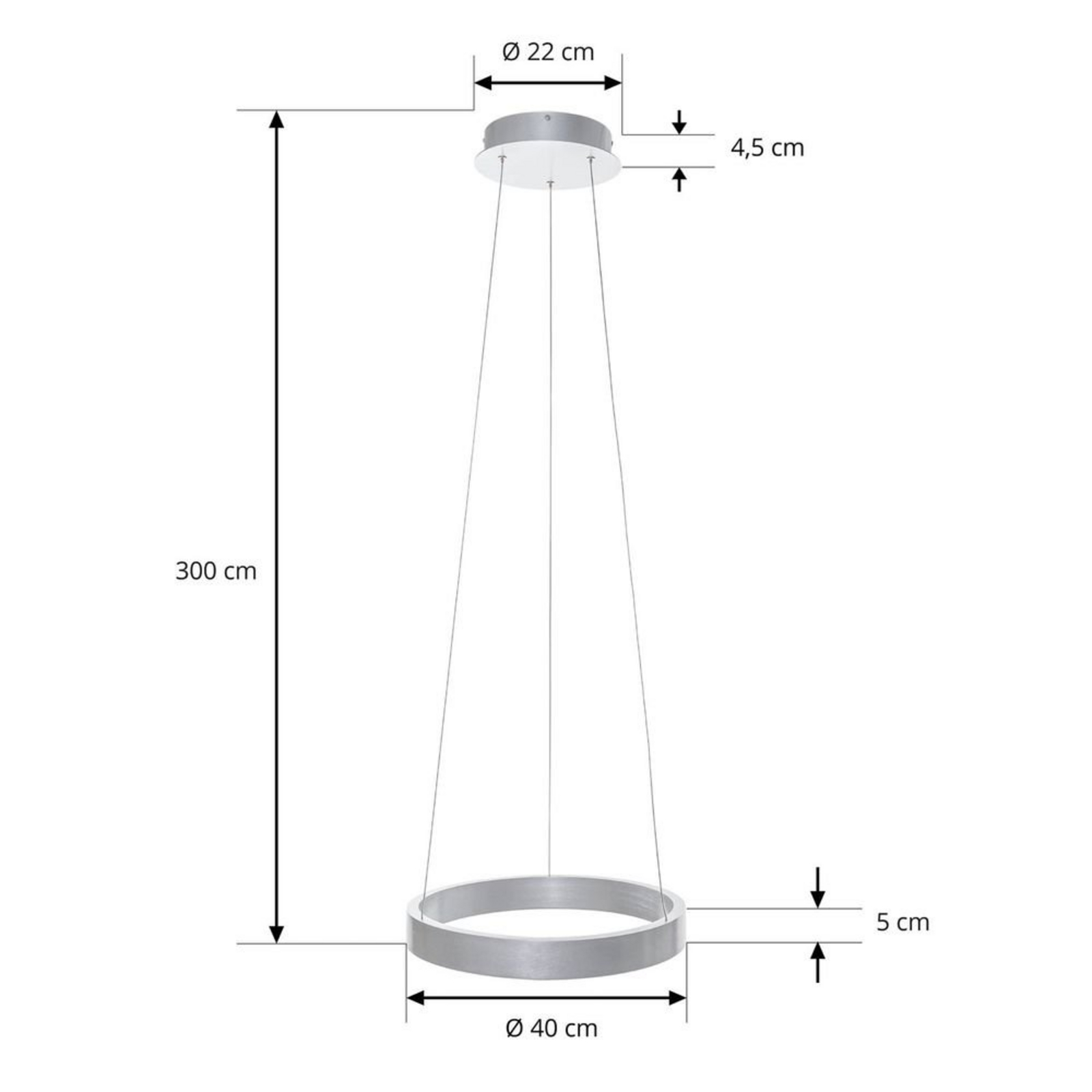 Answin LED Lustră Pendul 26,4W Silver - Arcchio