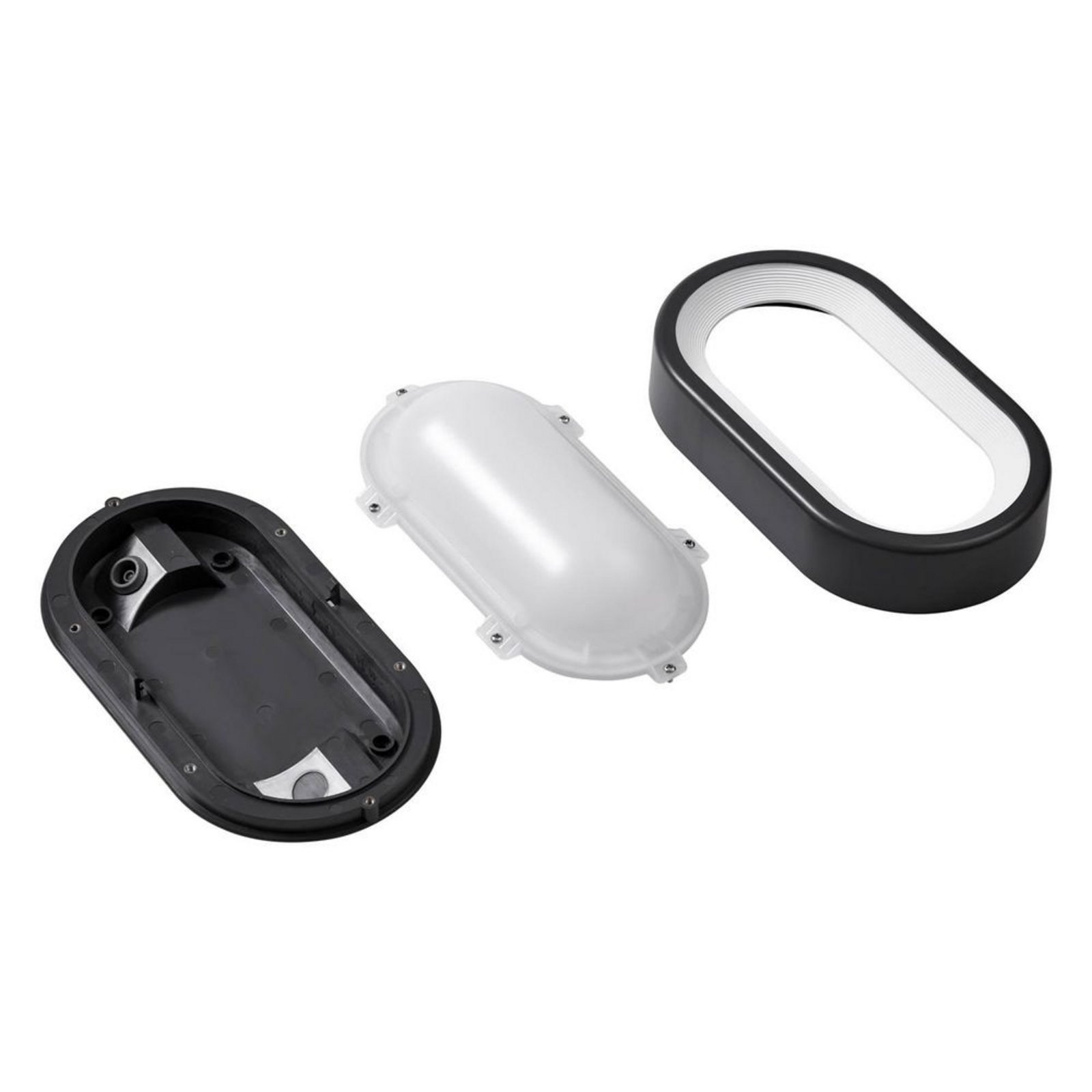 Niniel Oval LED Plafonieră Exterior Black/White - Lindby