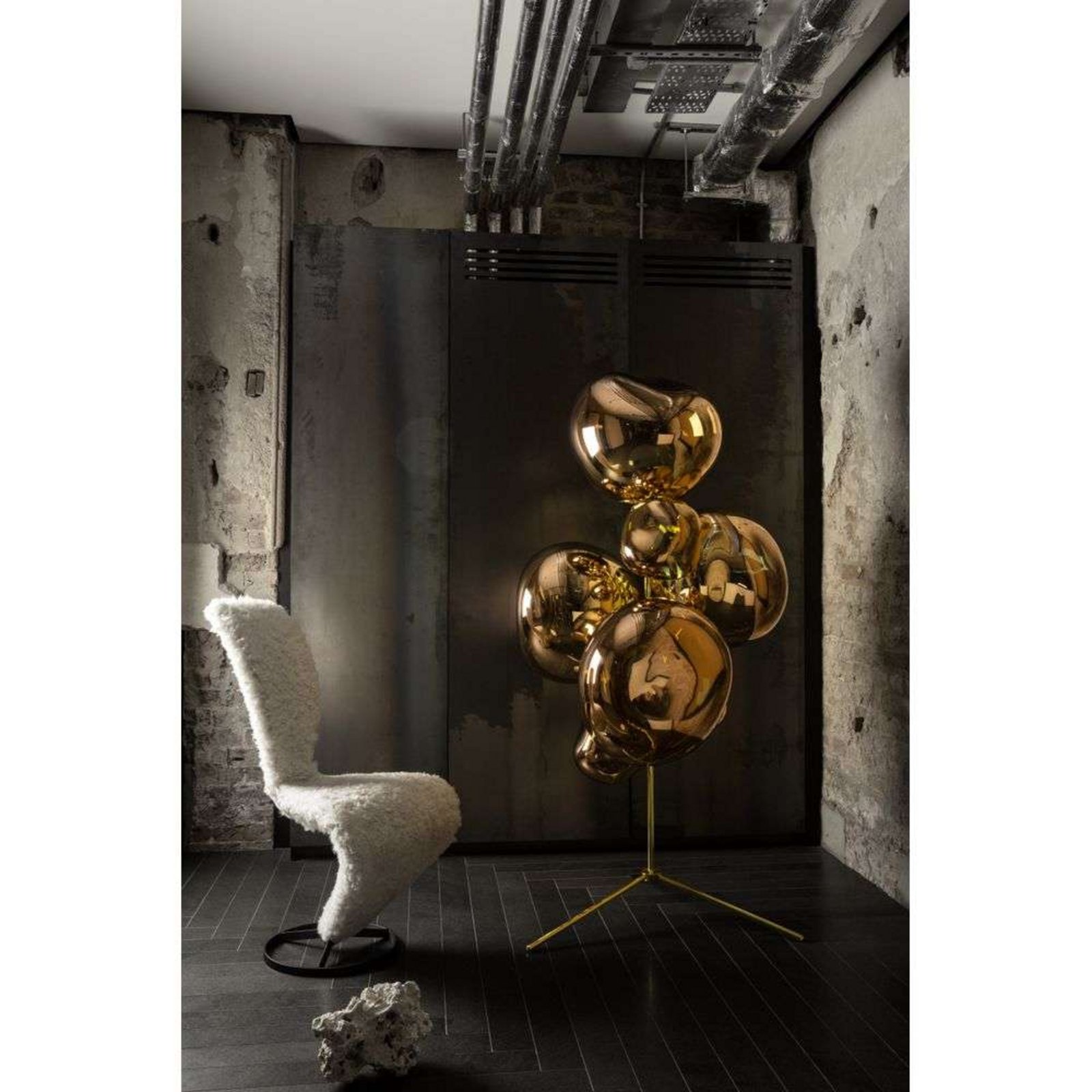 Melt Floor Chandelier Golvlampa Gold/Gold - Tom Dixon