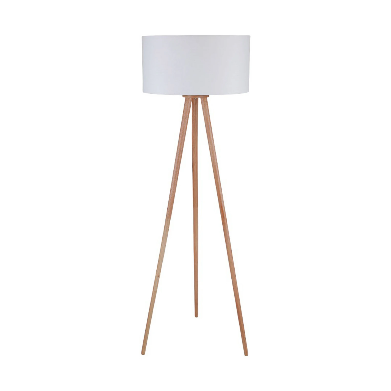 Φωτιστικό δαπέδου Lindby Charlia, λευκό, ξύλο, ύψος 150cm