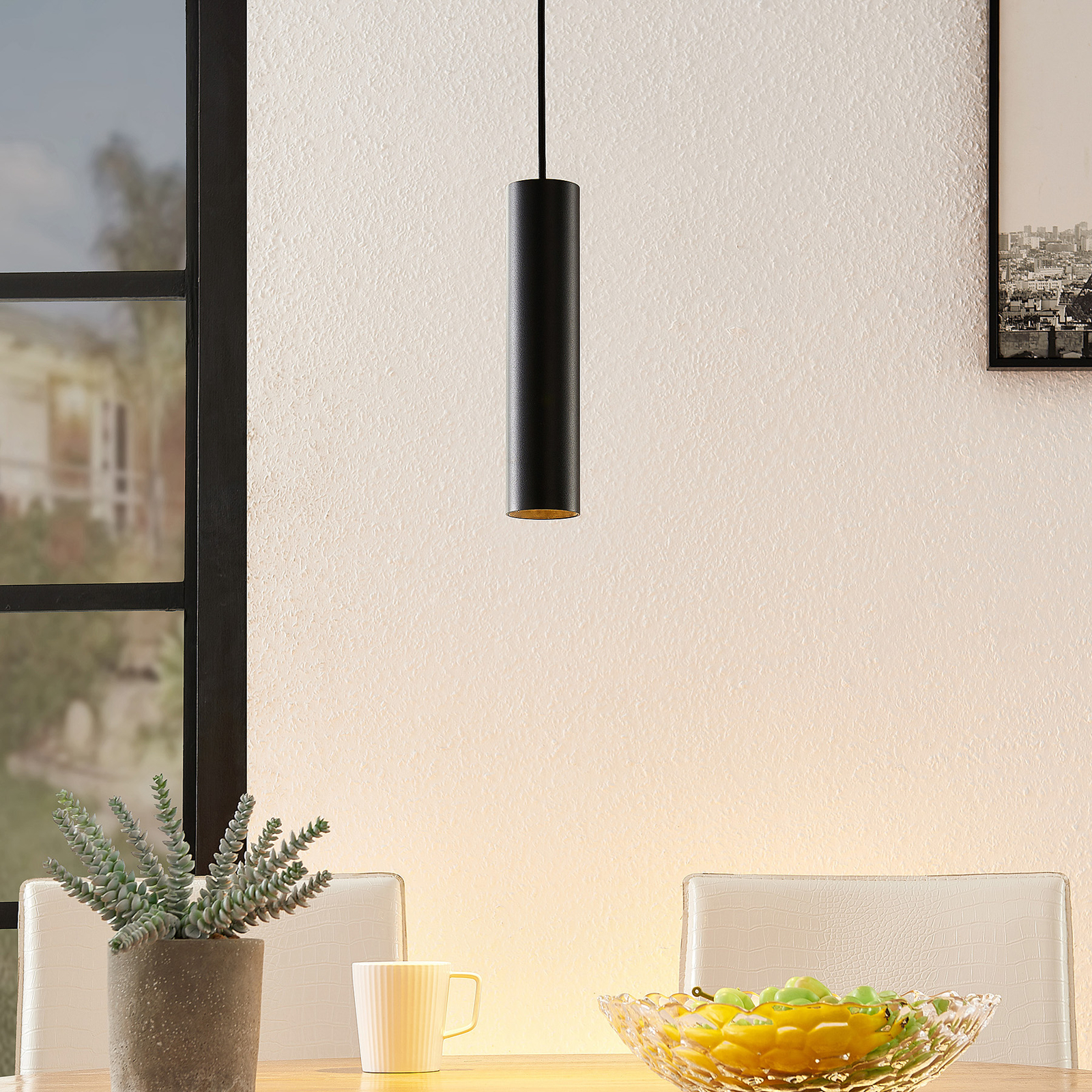 Arcchio Ejona hanglamp, hoogte 27 cm, zwart