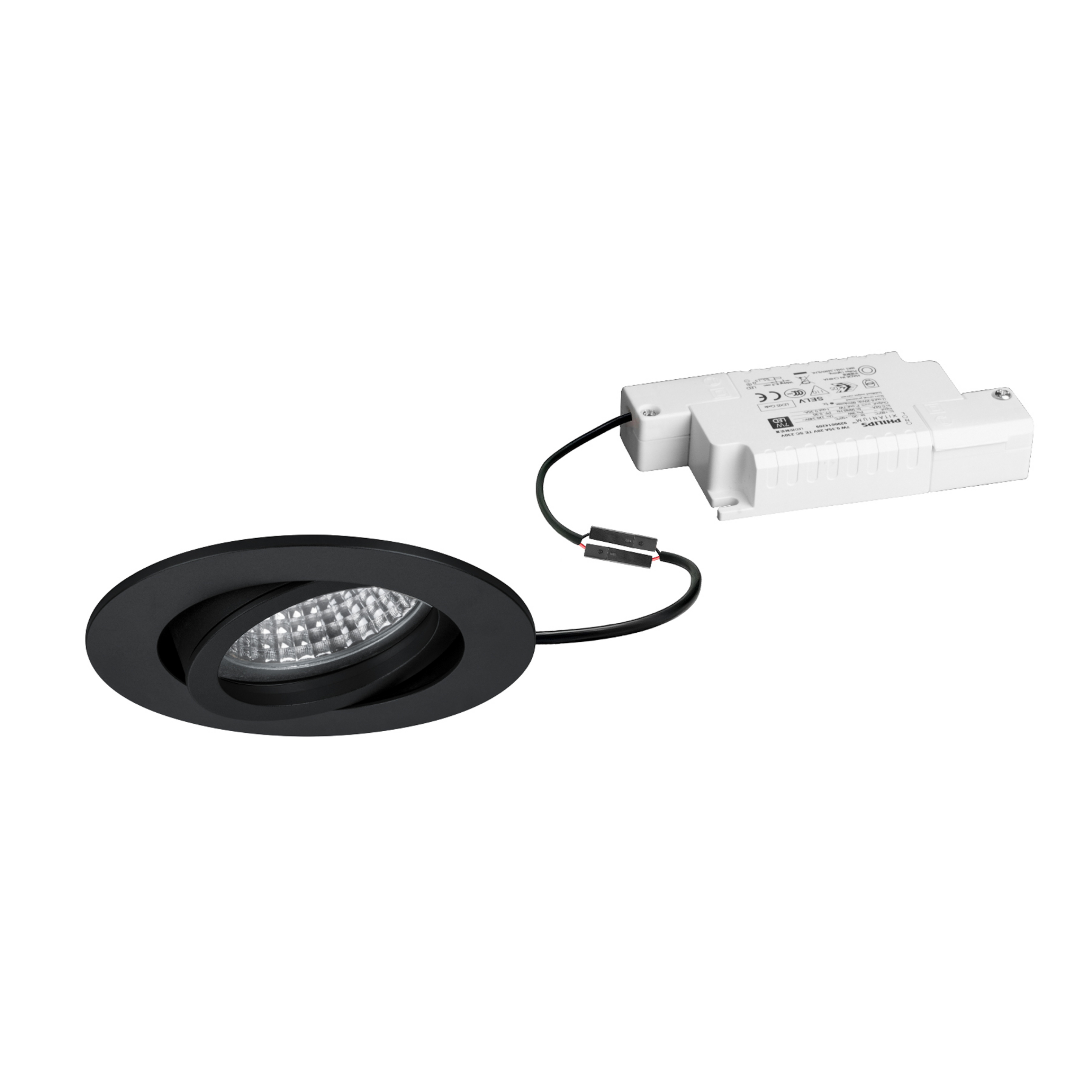 BRUMBERG Spot encastré LED Tirrel-R, intensité variable RC, noir mat