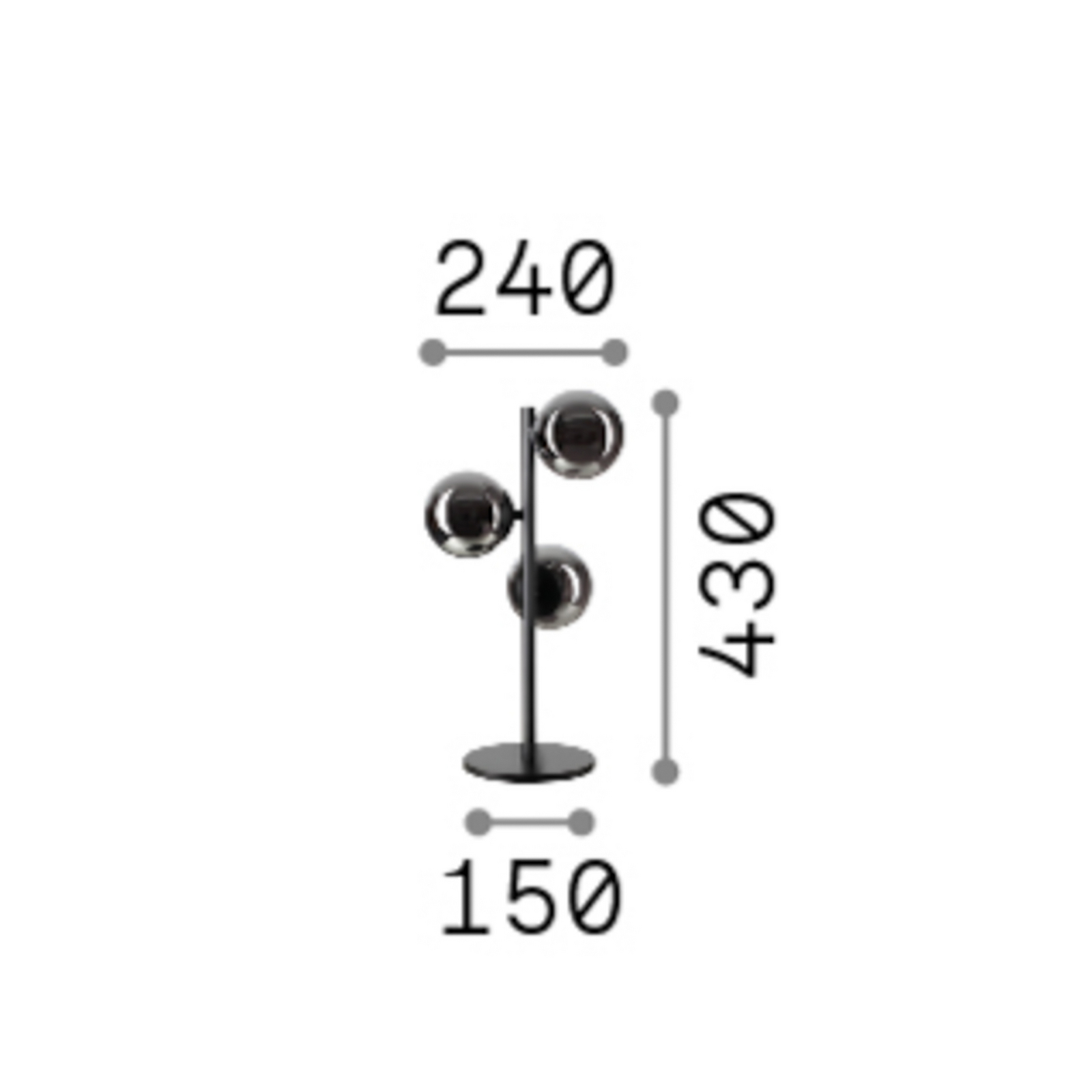 Stolová lampa IDEAL LUX Perlage, mosadz/biela, výška 43 cm, 3-pl. žiarovka Stolová lampa IDEAL LUX Perlage, mosadz/biela, výška 43 cm, 3-pl. žiarovka