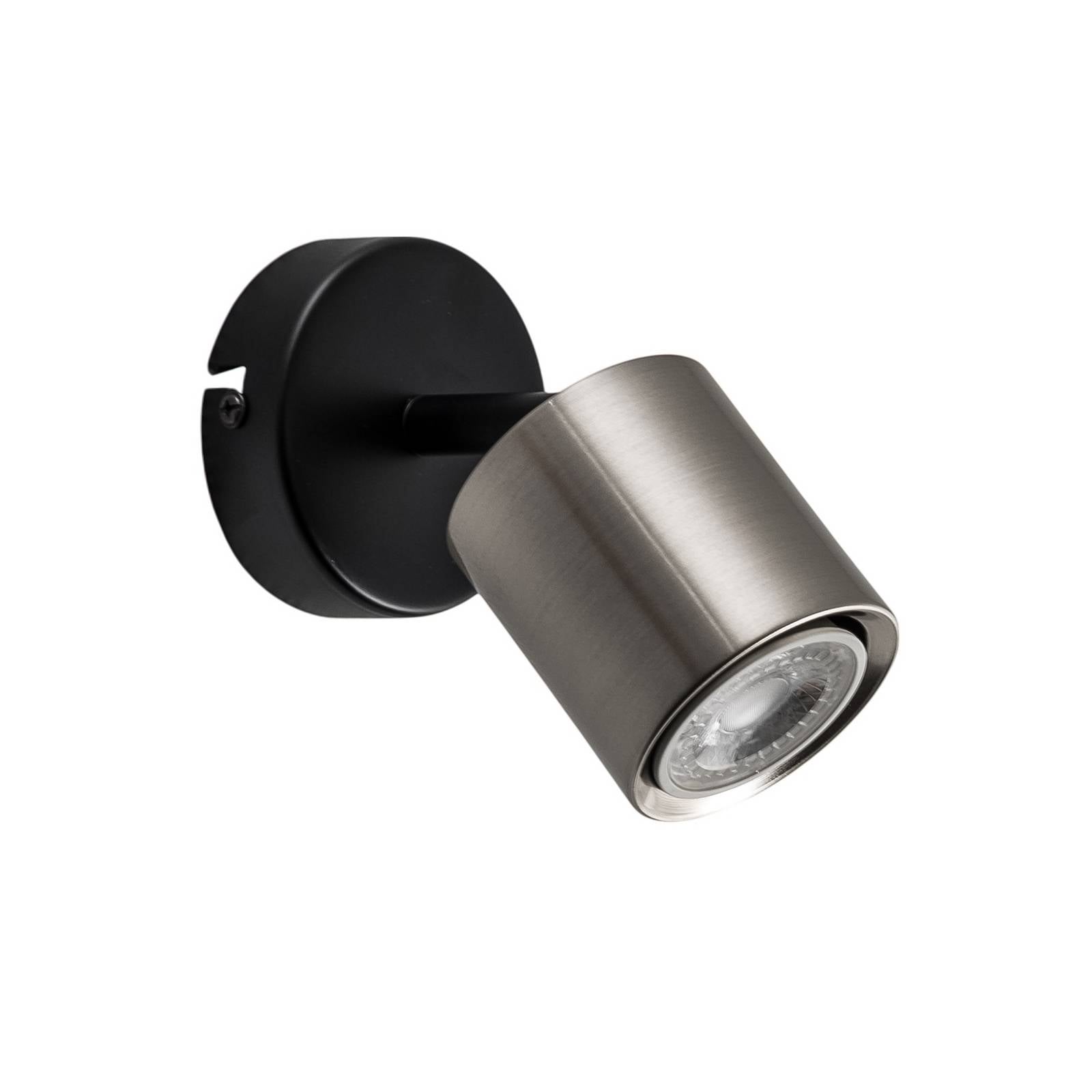 Wandstrahler Demia, schwarz/nickelfarben, 10 cm breit, GU10