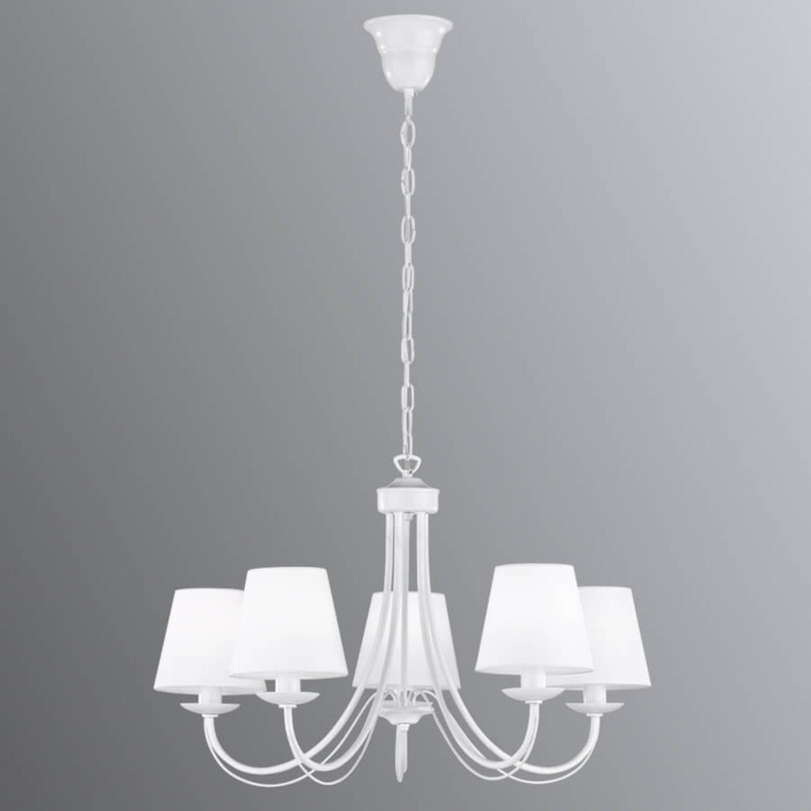 Cortez chandelier, white, 5-bulb