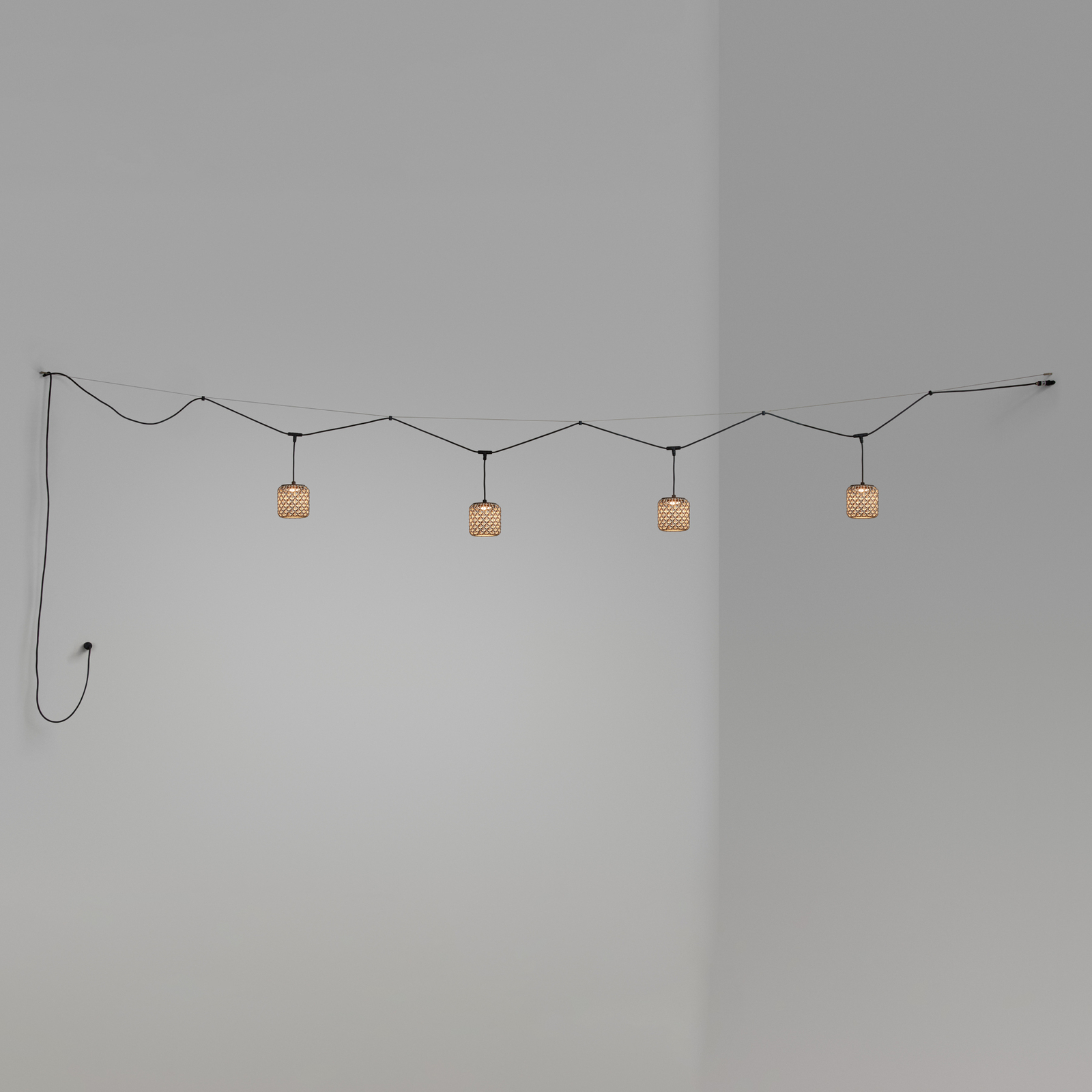 Bover Nans S/16/4L LED-buiten hanglamp, bruin