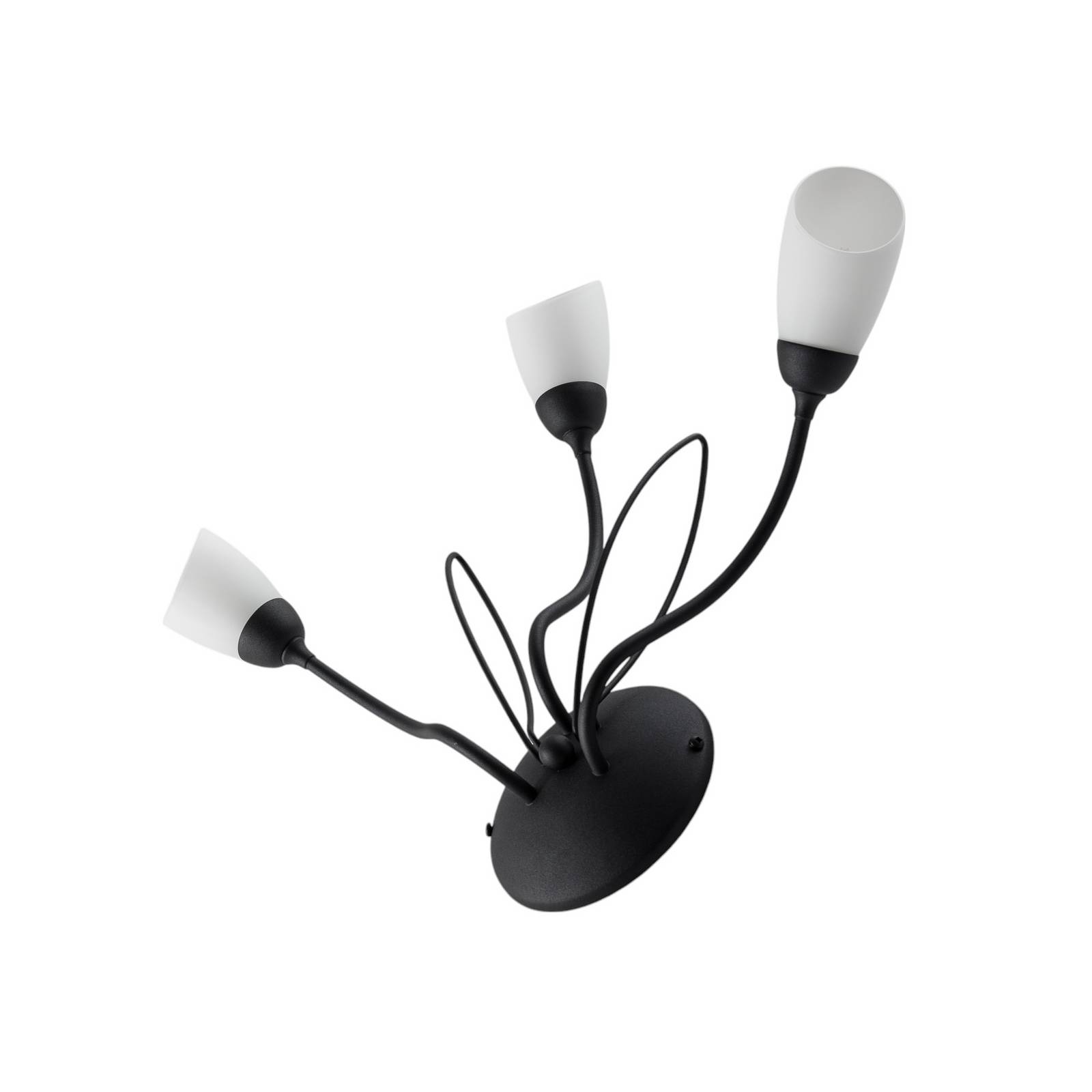 Wandleuchte Gloriosa, schwarz, Glas, 3-flammig günstig online kaufen