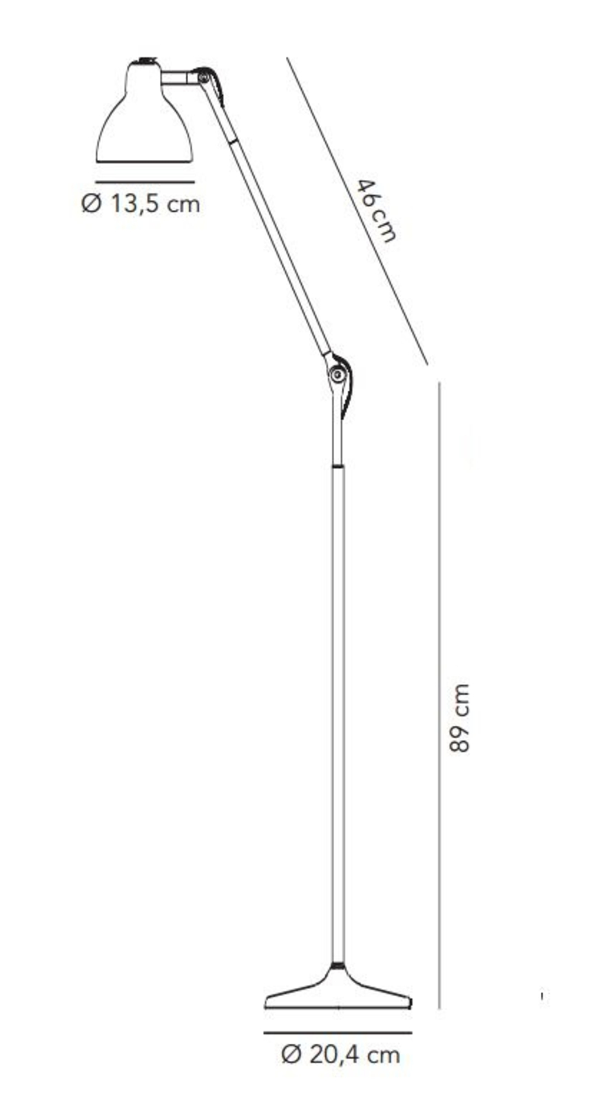 Luxy F1 Floor Lamp Aluminium with Gloss White - Rotaliana