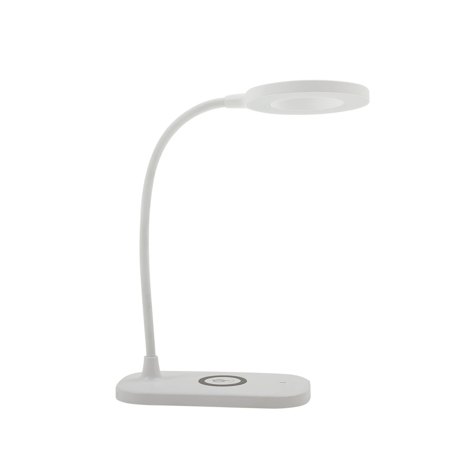 Lámpara de mesa LED Siona de Lindby, blanca, CCT, atenuable, estación de carga