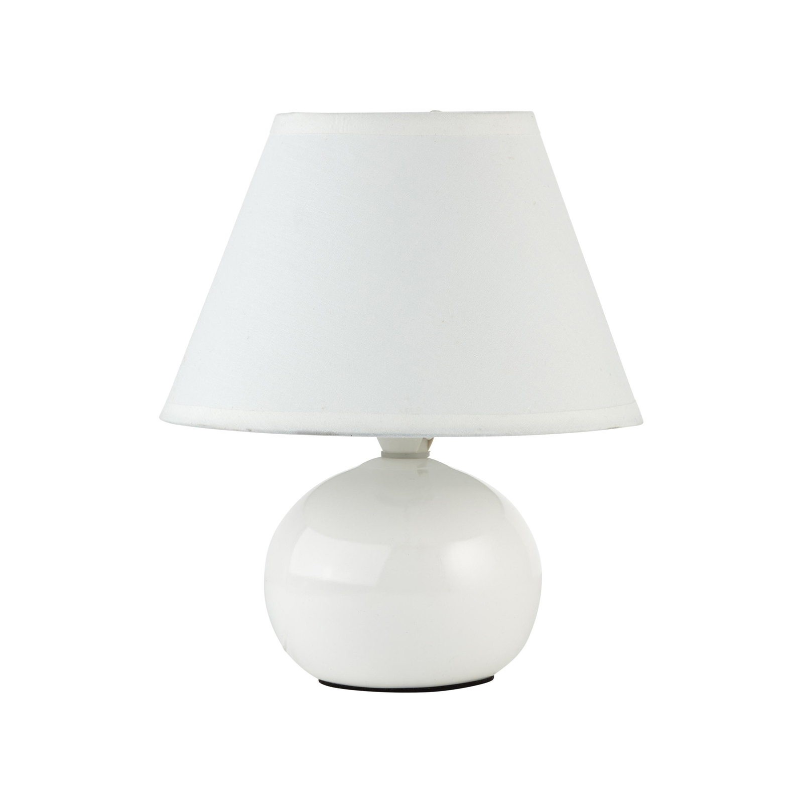Lampe de table Primo, blanc, Ø 19 cm, textile/céramique