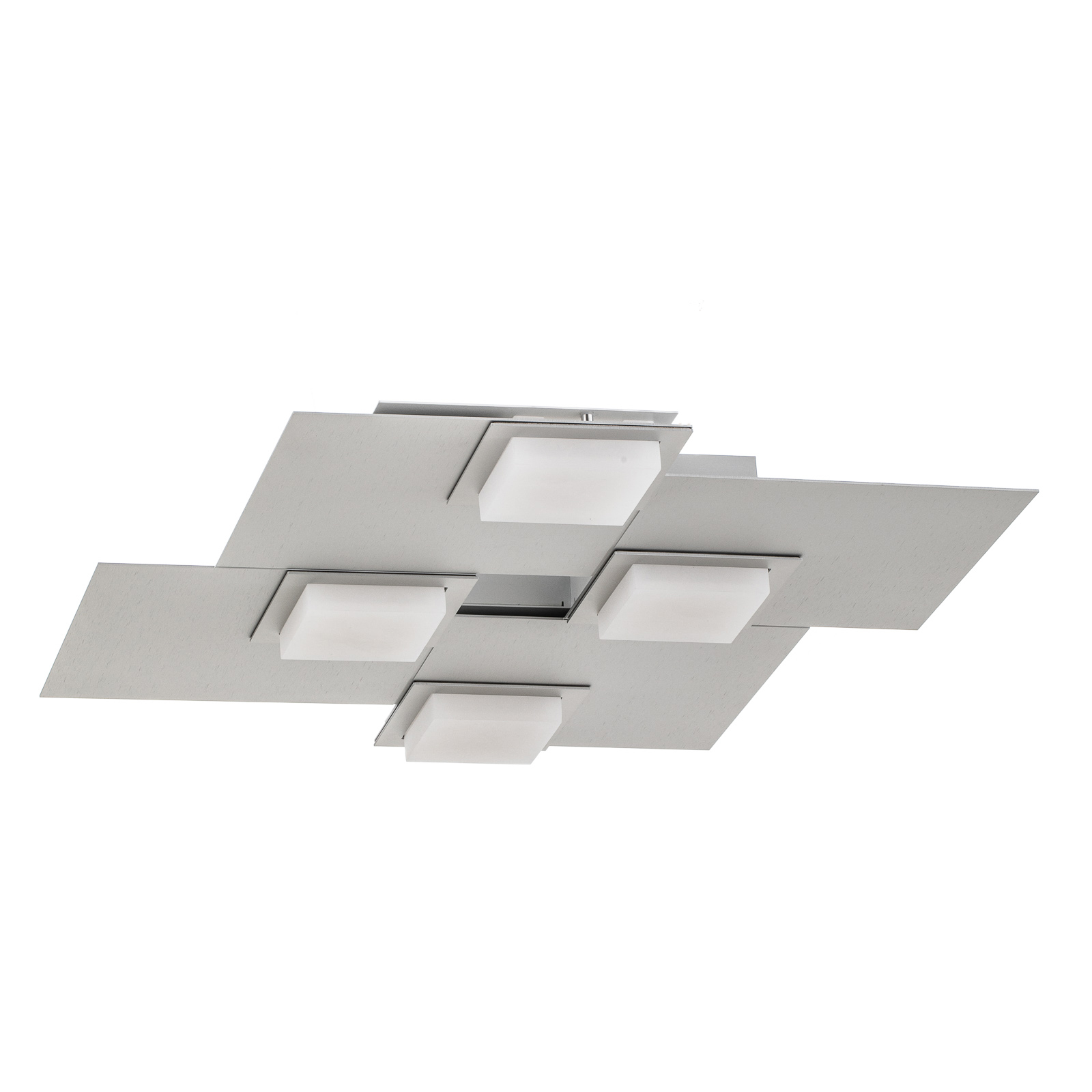 BANKAMP Quadro LED ceiling light 32 W silver