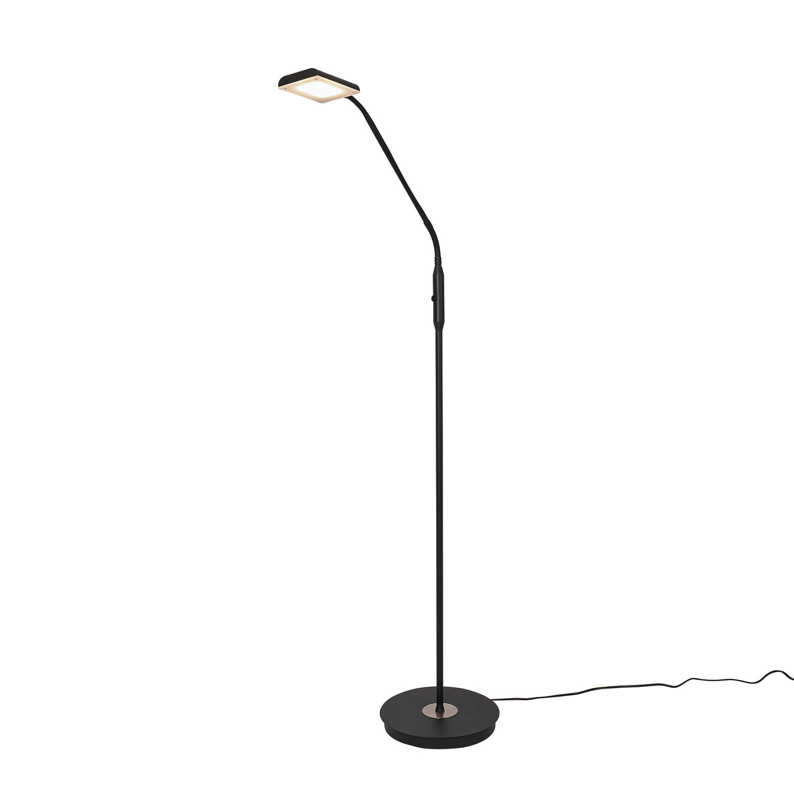 Lindby LED-gulvlampe Gilead, svart, dimmer