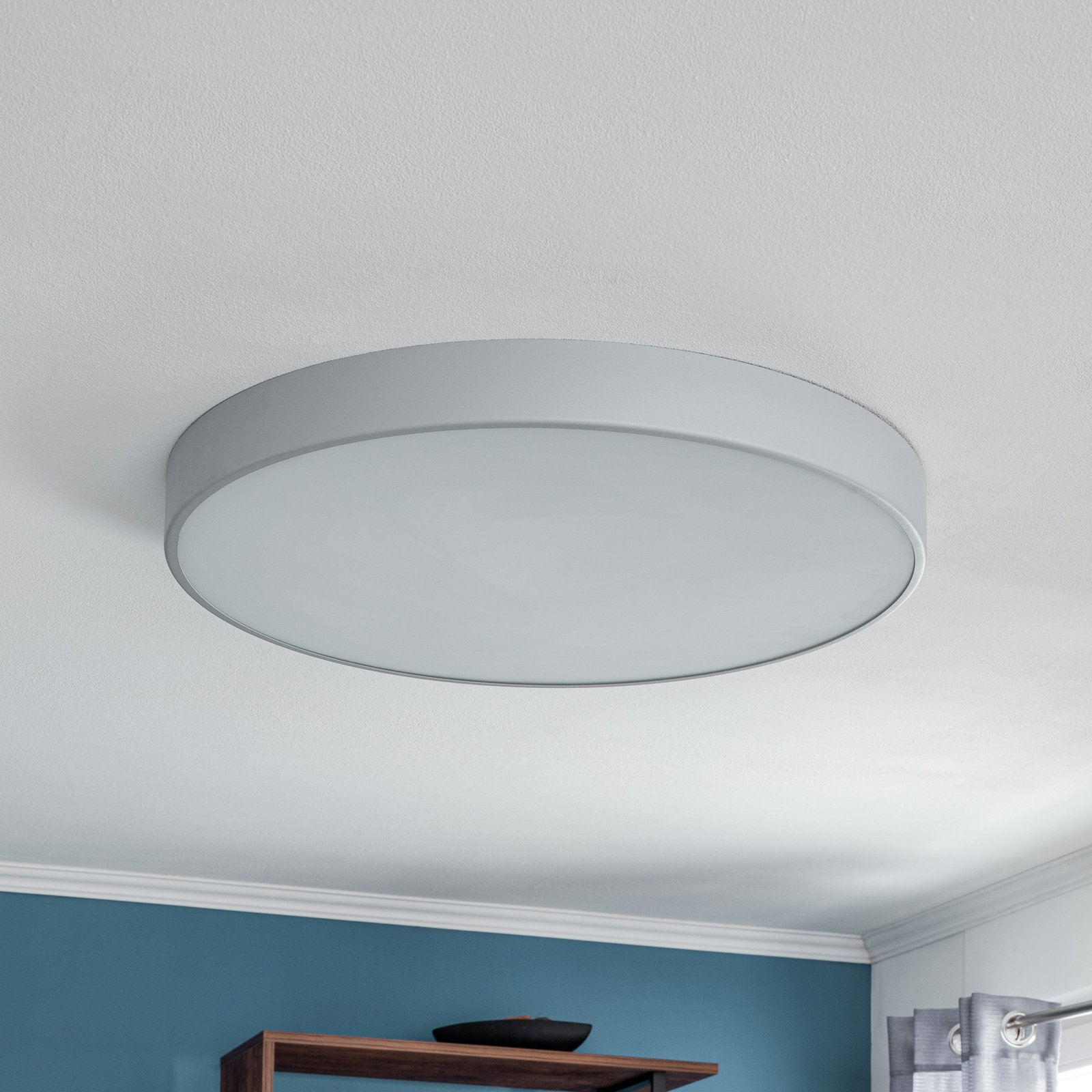 Cleo 800 ceiling light, sensor, Ø 78 cm grey