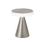 Lampe de table LED Neutra, hauteur 20 cm, nickel, variateur d'intensité