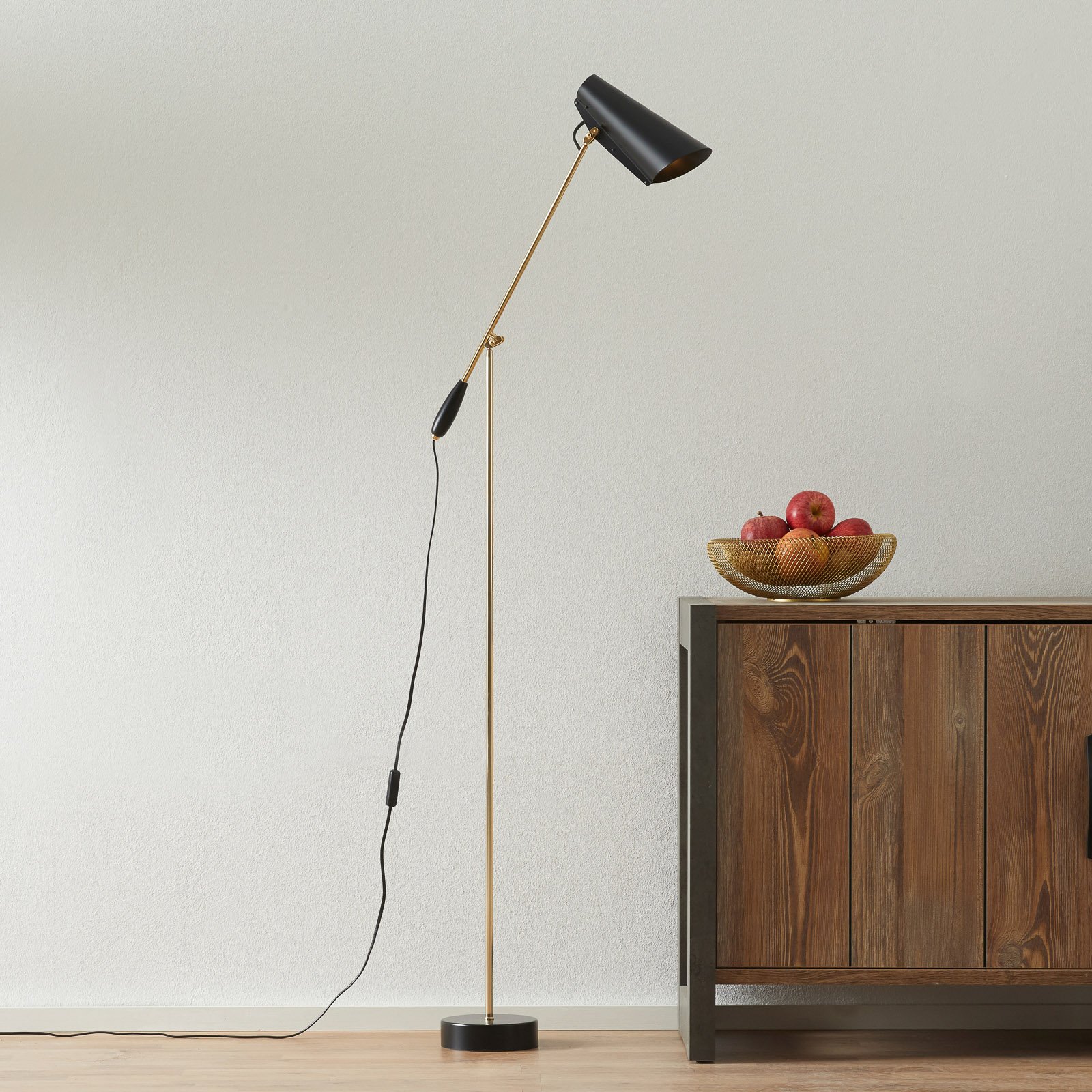 Birdy Floor Lamp Black/Brass - Northern