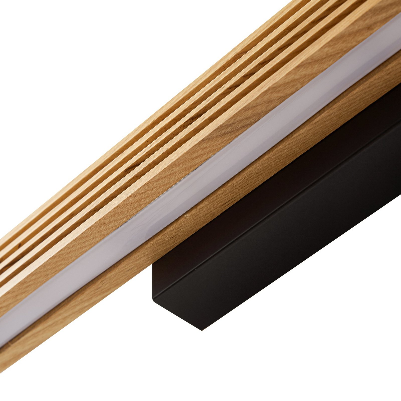 Lieske LED-seinävalaisin, musta, 40 cm, puu - Lucande