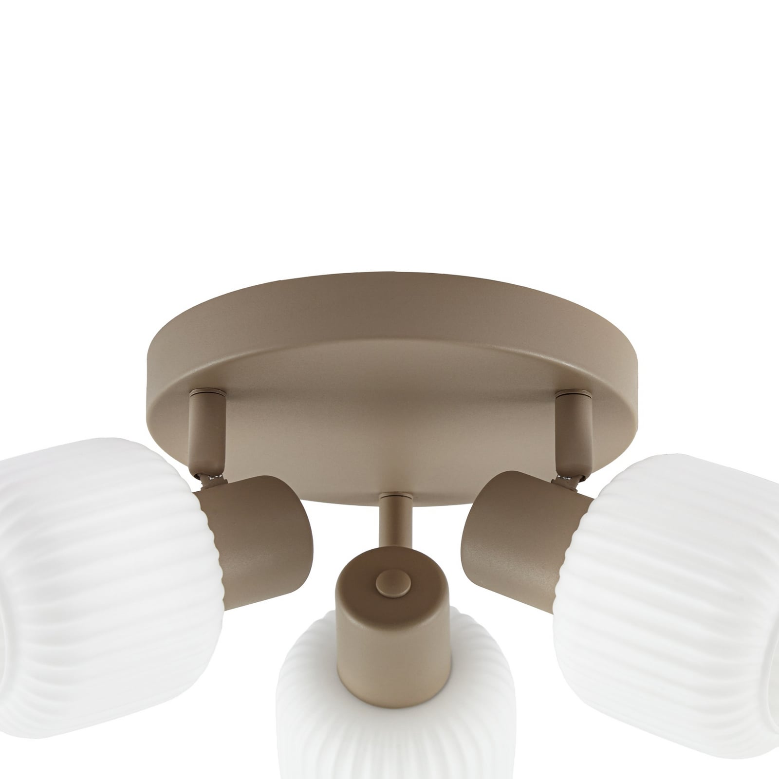 Evey loftspot, Ø 37 cm, 3 lyskilder, hvid/beige, glas – Nola Evey loftspot, Ø 37 cm, 3 lyskilder, hvid/beige, glas – Nola