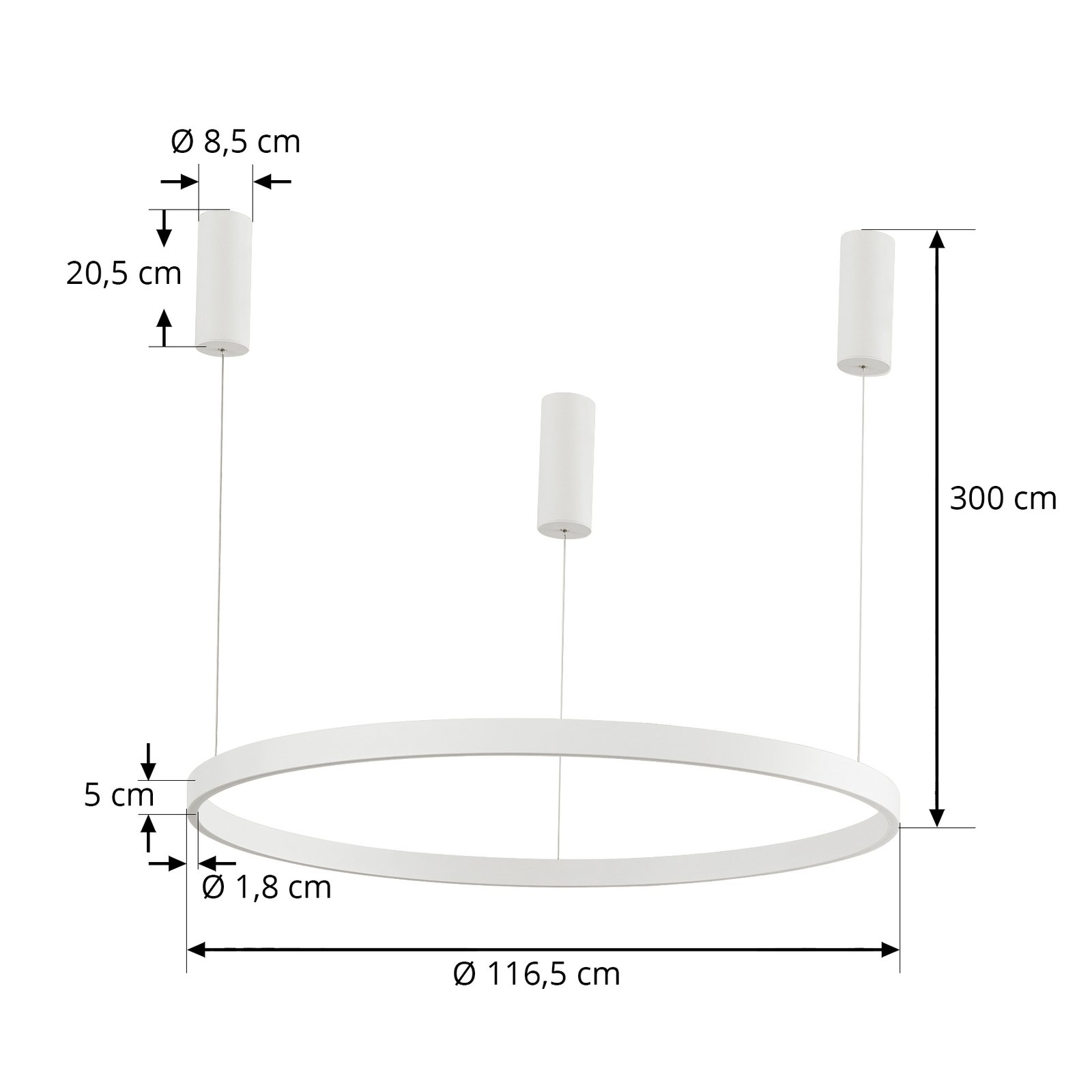 Arcchio Answin LED závesné svietidlo 88 W biela