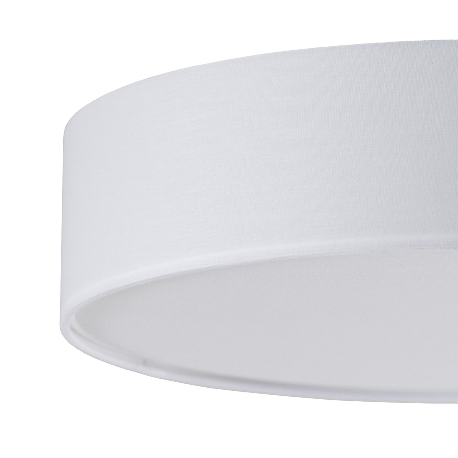 Lindby plafonnier Sebatin, Ø 50 cm, blanc, tissu, E27