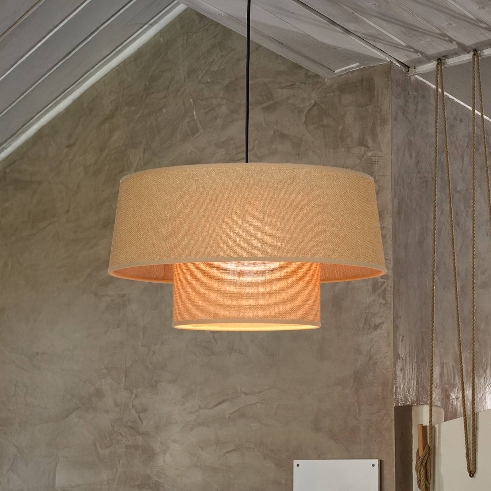 COREP Hänglampa Mali, havanna, Ø 38 cm, papper