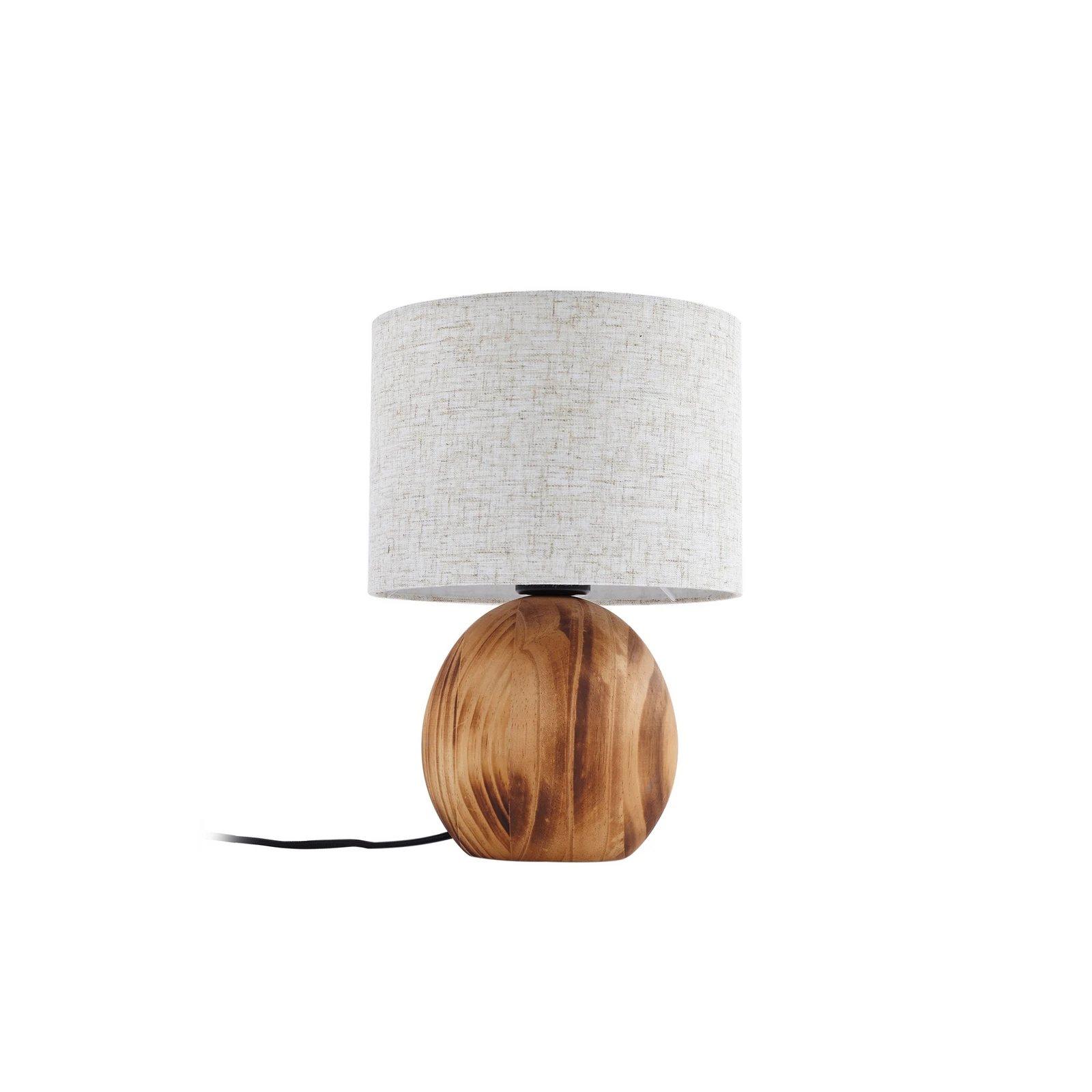 Stolná lampa Lindby Mayumi, výška 31 cm, drevo, textil