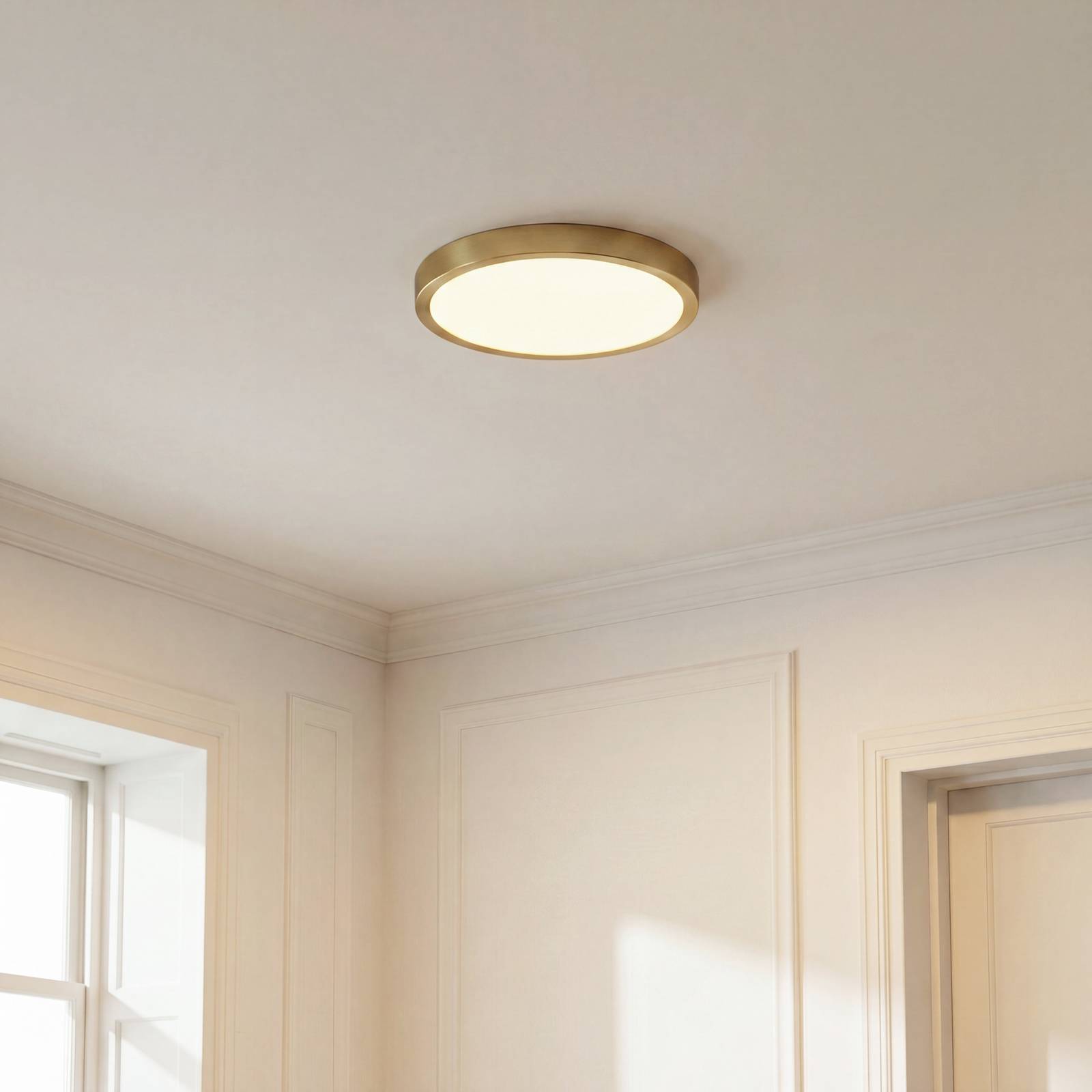 Lindby LED plafondlamp Sorela, Ø 24 cm, goud, dimbaar