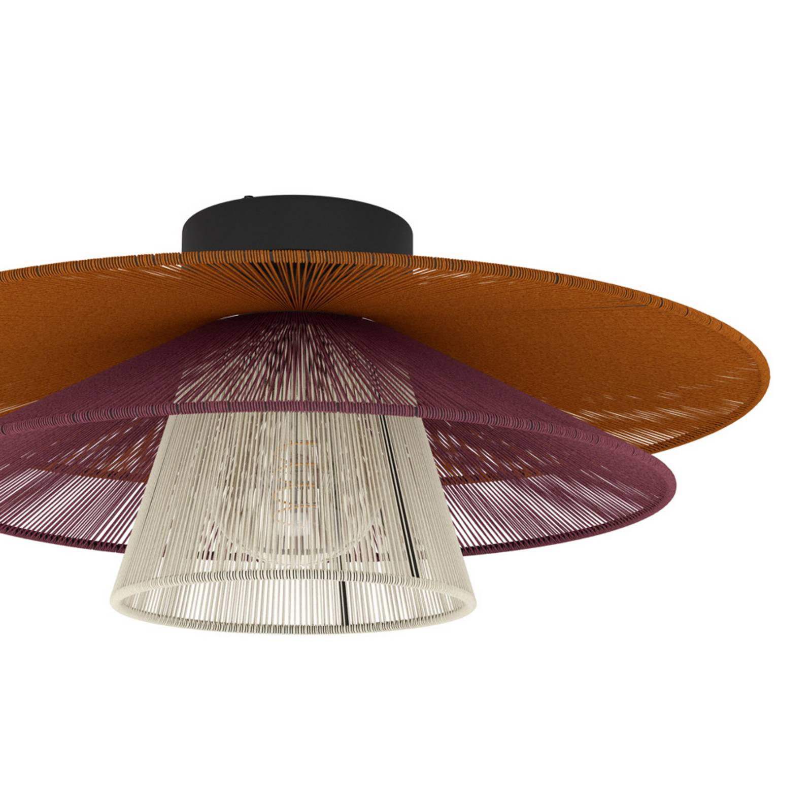 Lampa sufitowa EGLO PIGNONA, czerwono-pomarańczowo-biała, Ø 50 cm, z tkaniny