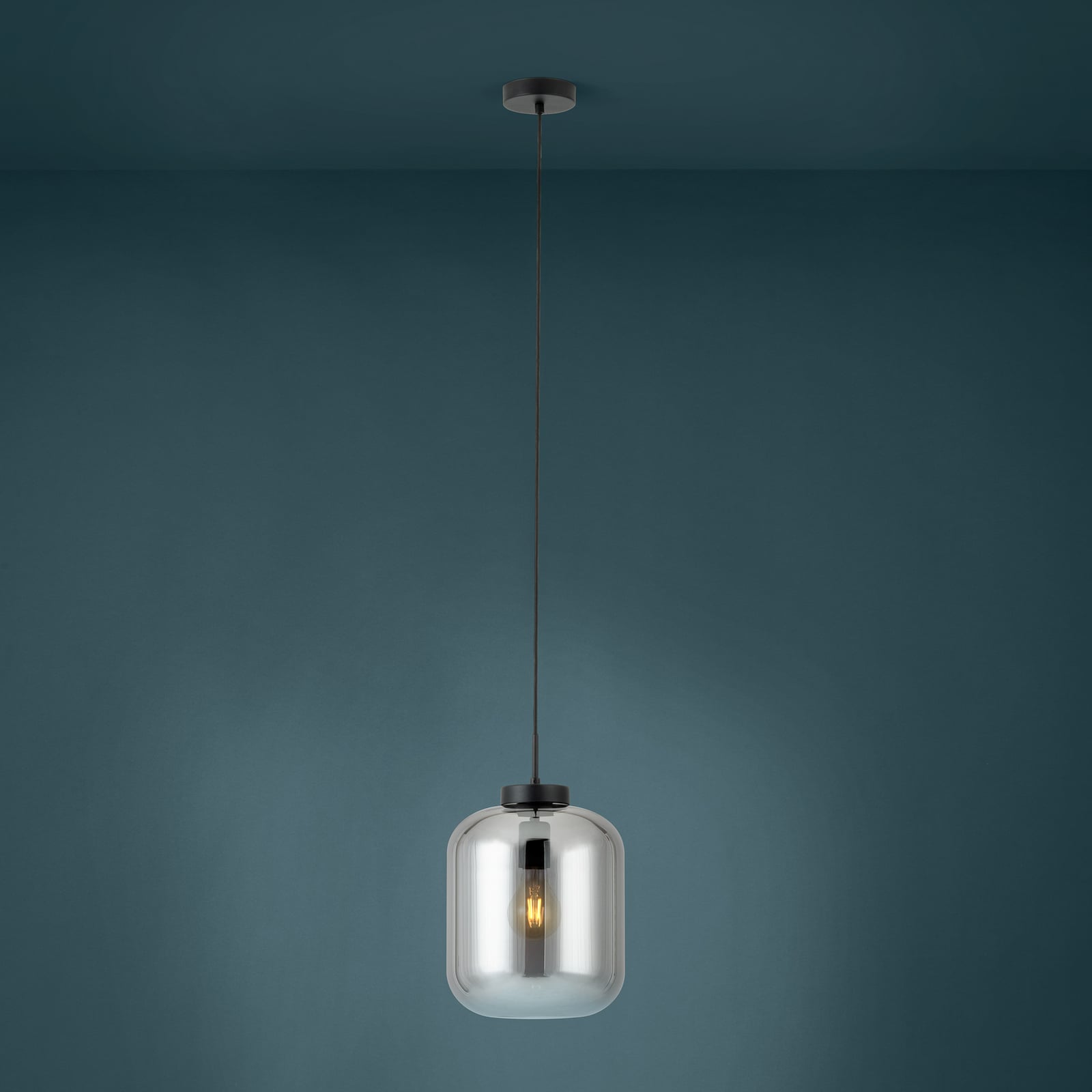 Bulciago hanging light, black/clear, Ø 25 cm - Stars of Light