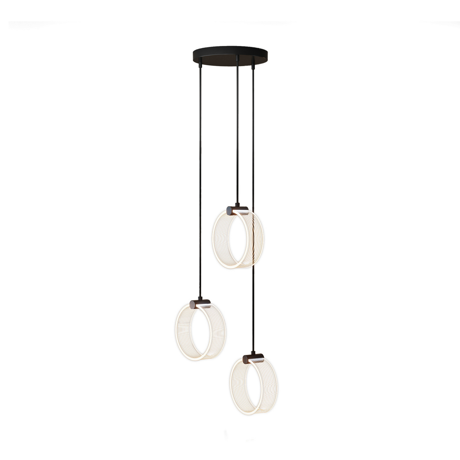 OSRAM LED-Hängelampe Decor Circle, 3-fl. rund, CCT, schwarz