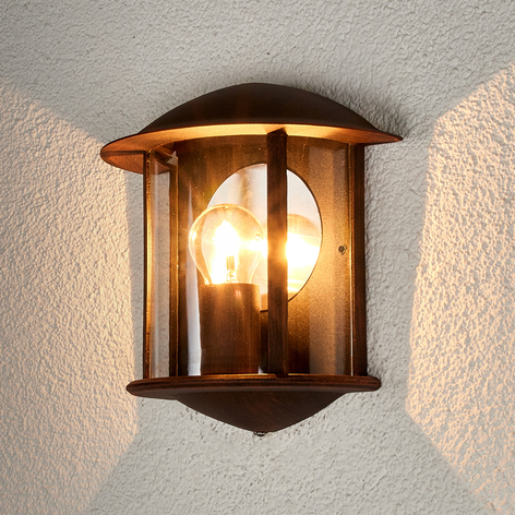Maelis LED outside wall light rust-brown