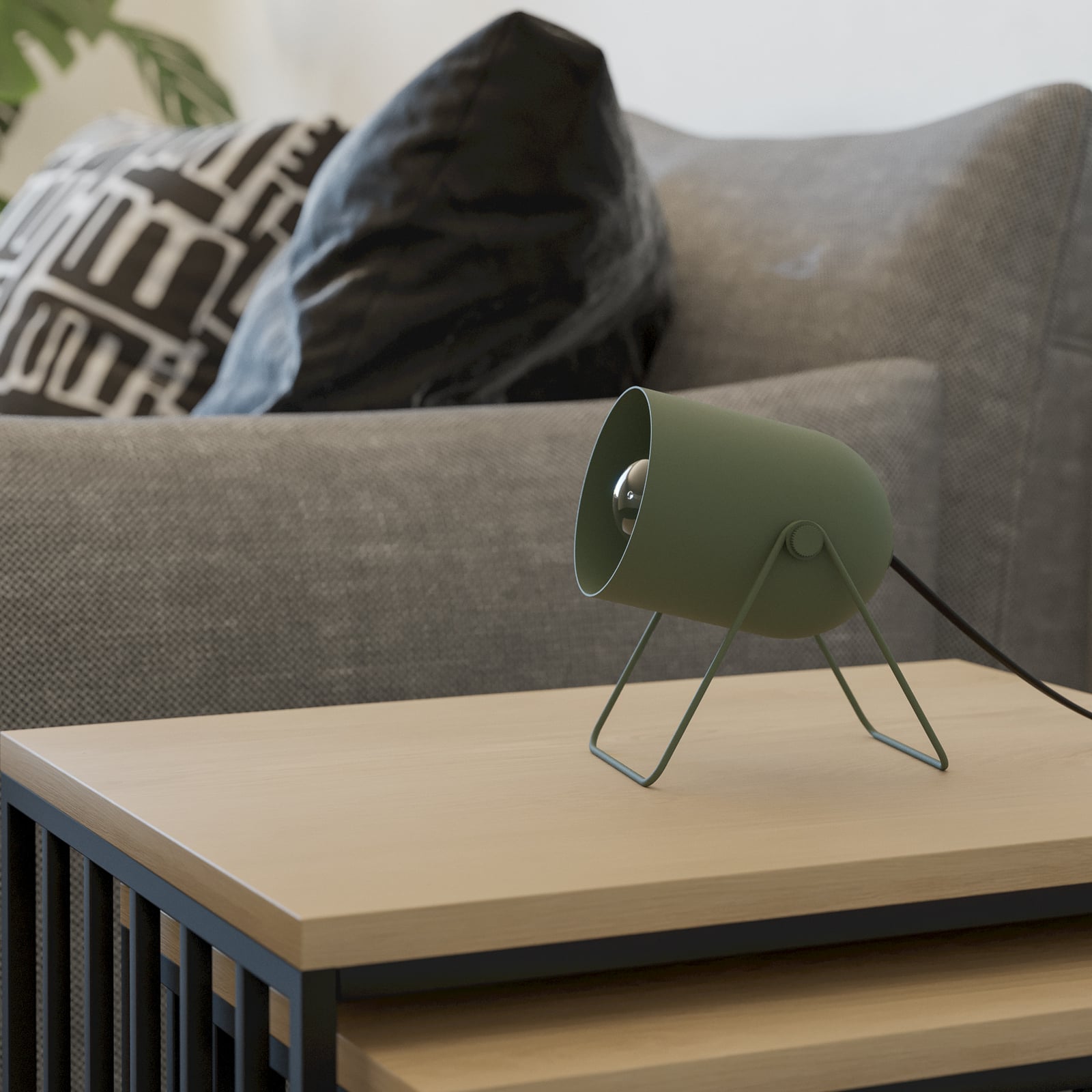 Stolová lampa Tilston, tmavozelená, výška 15 cm, oceľ, E14