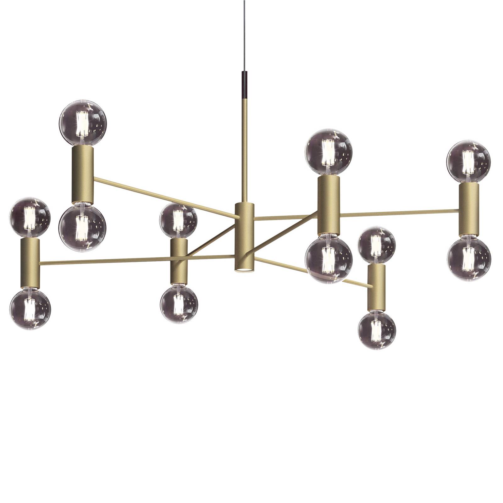 Modo Luce Chandelier hanging 13-bulb 107 cm gold, for Living / Dining Room, metal, 42 W, H: 76 cm